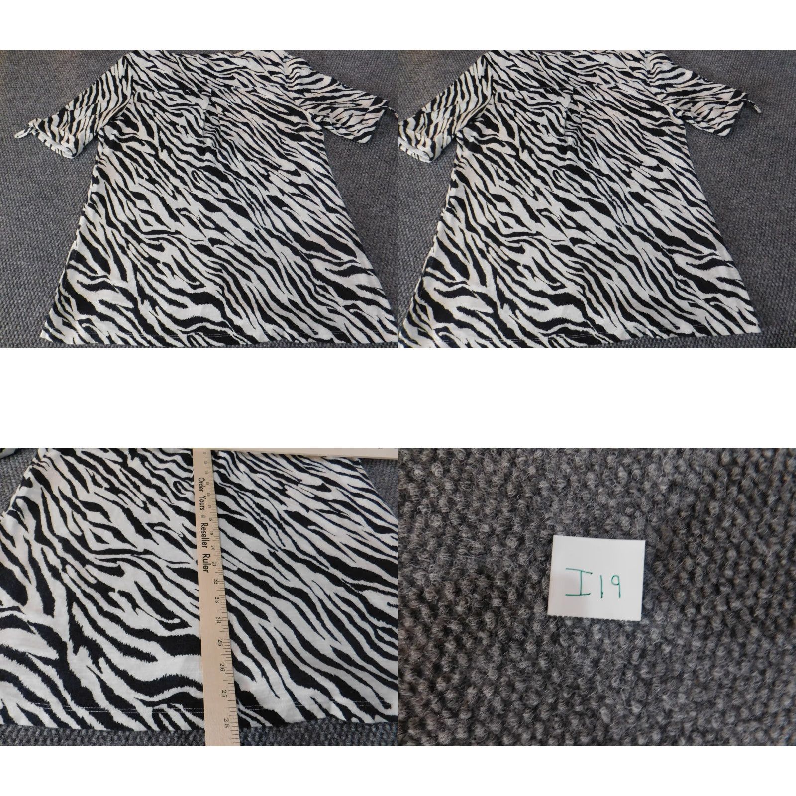 Vintage Chicos Blouse Shirt Womens 2 Black Animal Print V-Neck Pullover Short Sleeve Cotton Modal Button Casual Regular Down Fabric Vintage No Size XS / US 0-2 / IT 36-38 - 8 Thumbnail