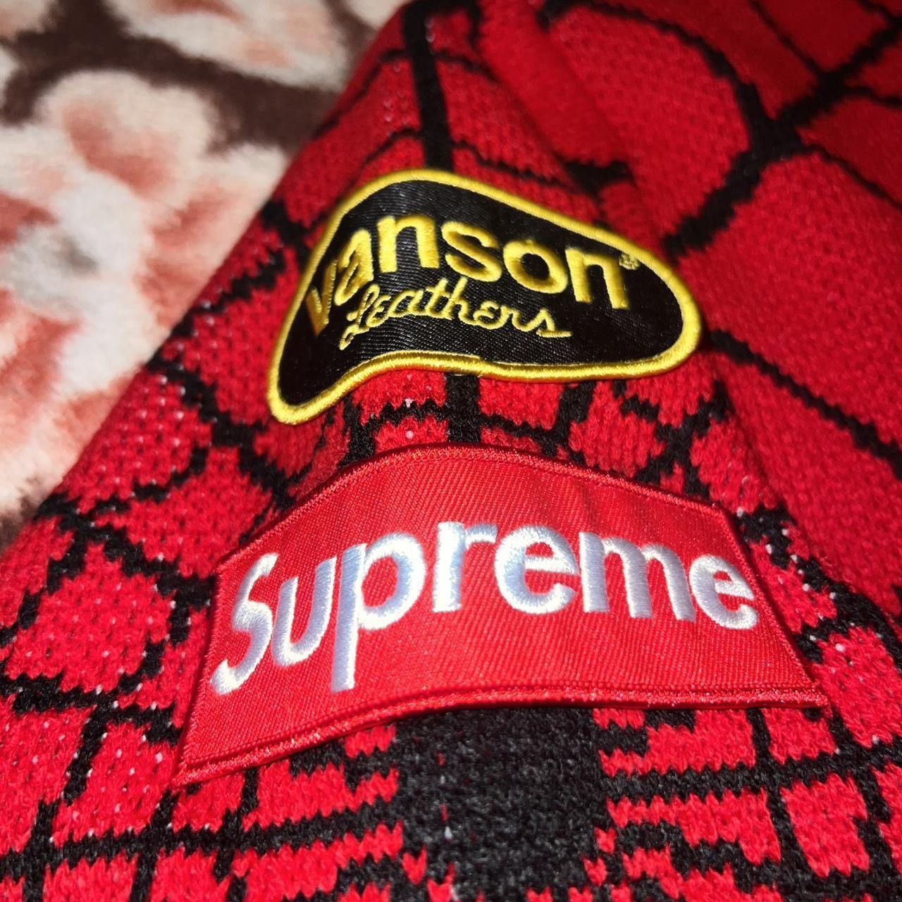 Supreme Supreme Vanson Leathers Spiderman Sweater Red Size Small Size US S / EU 44-46 / 1 - 2 Thumbnail