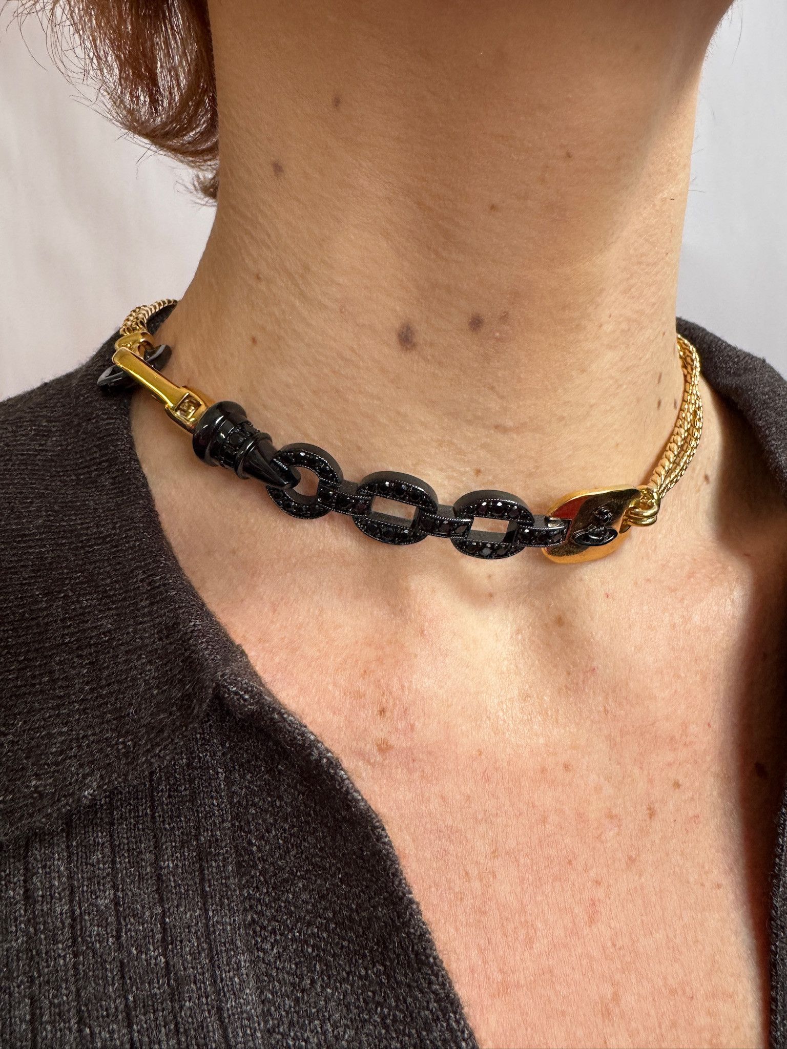 Vivienne Westwood Multi Detailed Chain / Link / Orb Crystal Choker Necklace Size ONE SIZE - 8 Thumbnail
