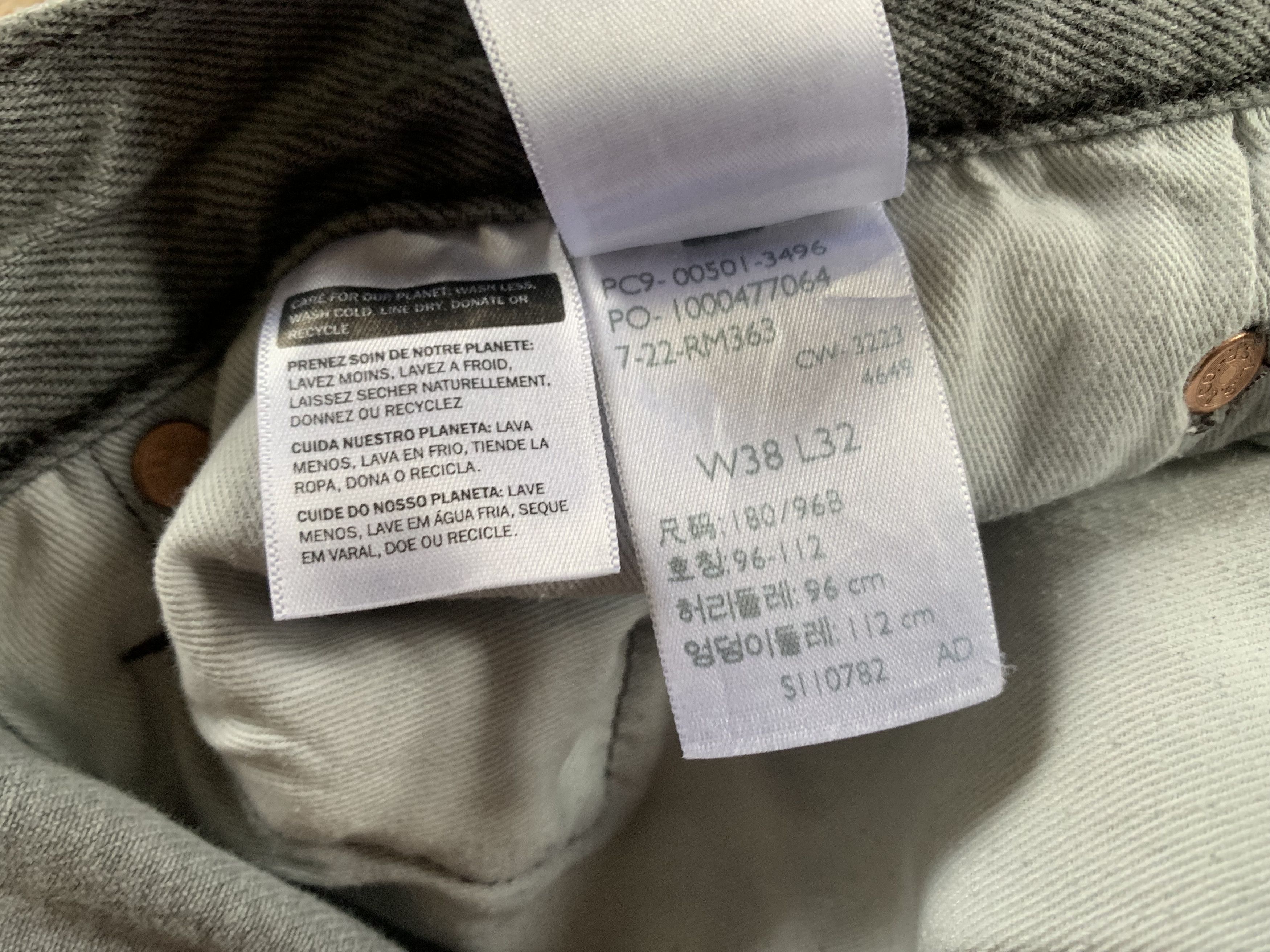 Levi's Levi's Premium 501 Gray Light Wax Button Fly Jeans Size US 38 / EU 54 - 10 Thumbnail