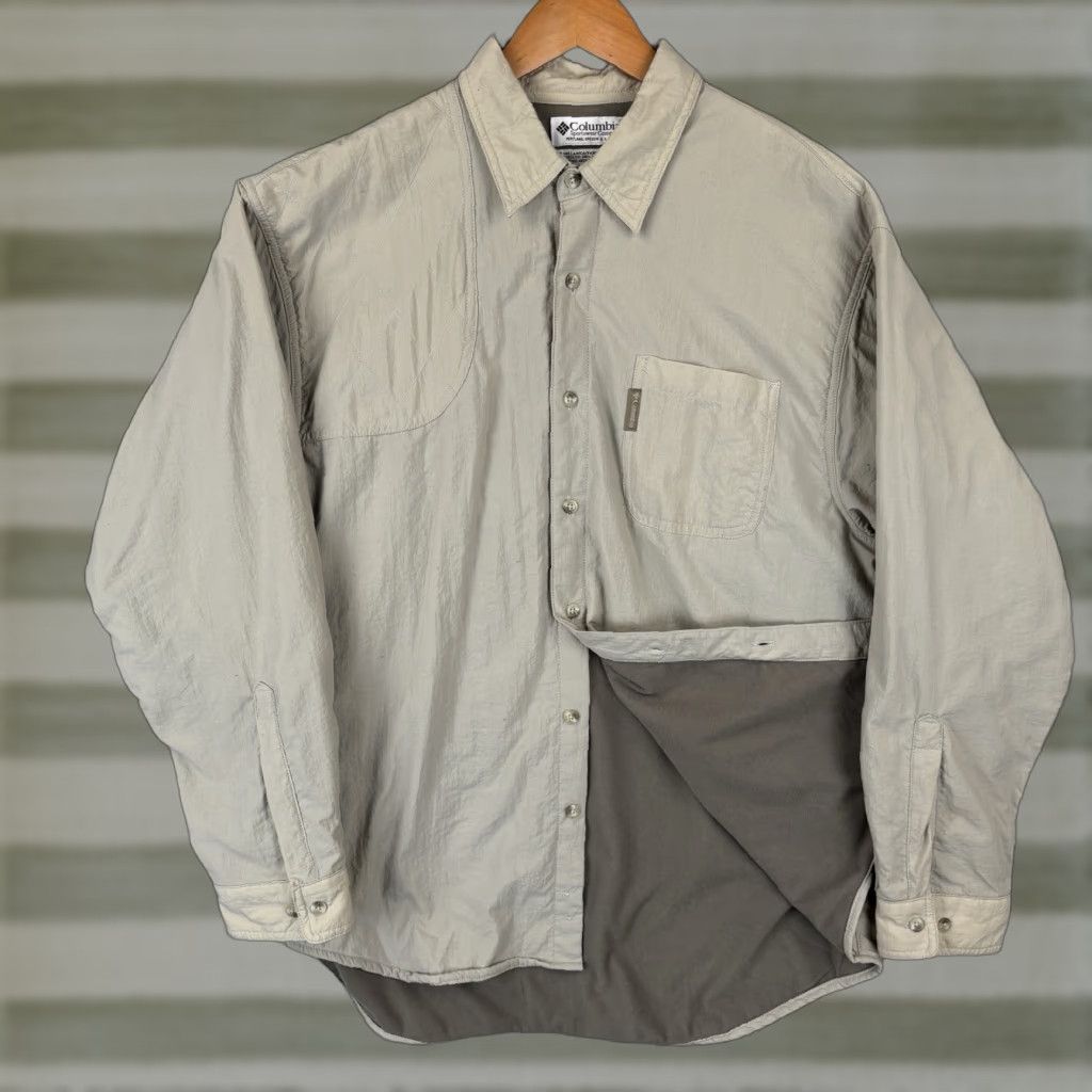 Vintage VINTAGE Columbia Shooting Shirt Mens Large Beige Nylon Lined Hunting Shoulder Patch Button-Up Collection: Hunting, Outdoor Size US L / EU 52-54 / 3 - 1 Thumbnail