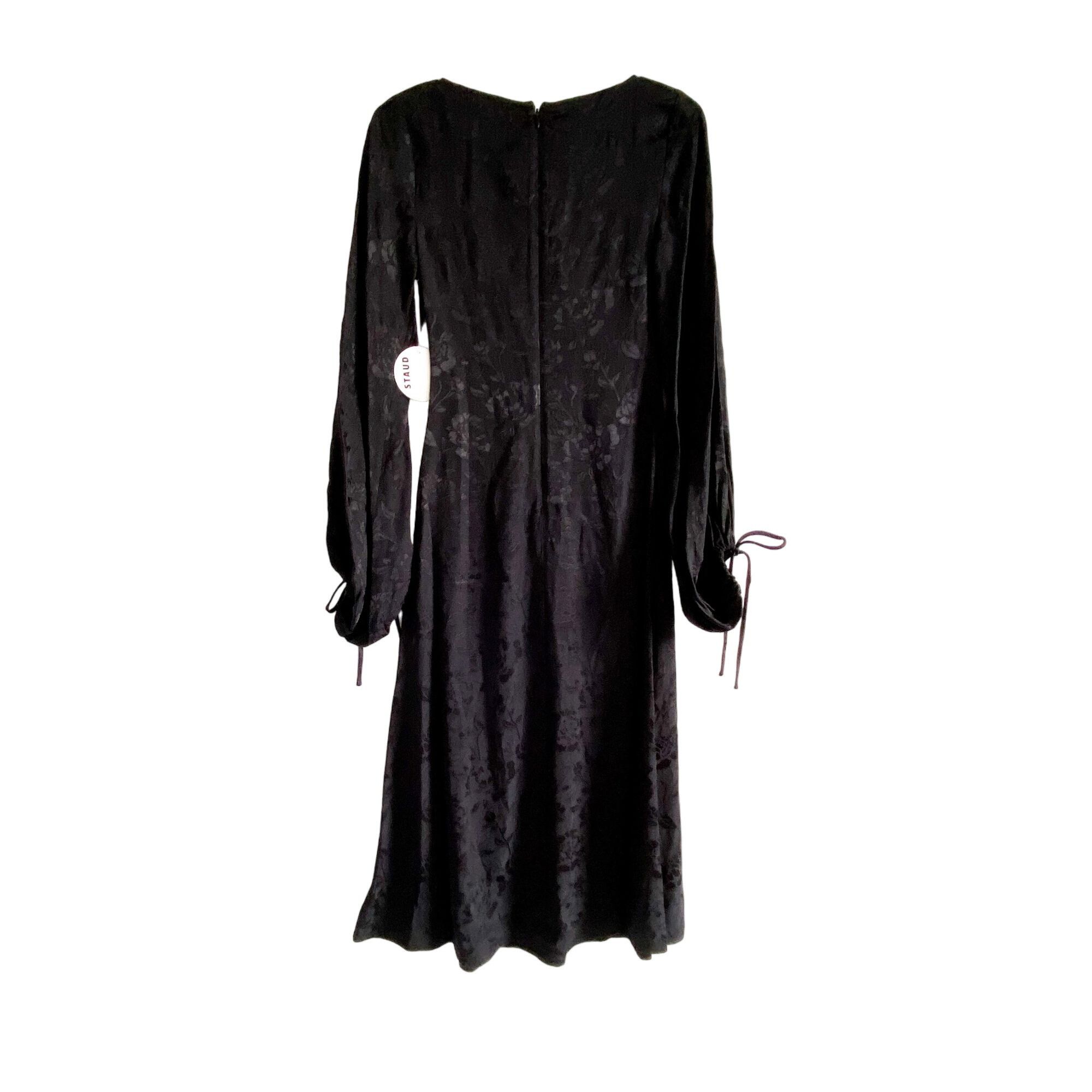 Staud STAUD Sofia Black Jacquard Midi Dress Size 0 NWT Size XS / US 0-2 / IT 36-38 - 2 Thumbnail
