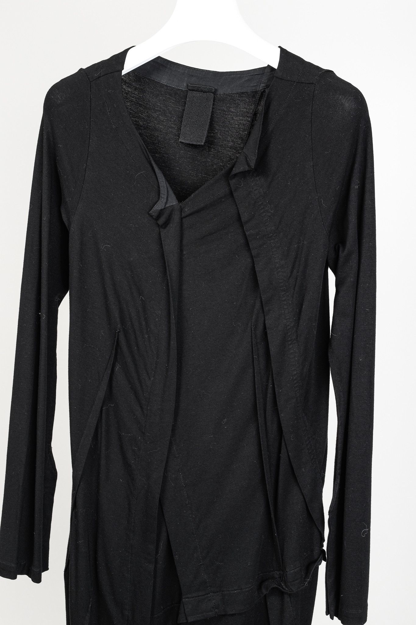 Rundholz Rundholz Exposed Seam Frayed Edges Black Jersey Dress Size S / US 4 / IT 40 - 2 Thumbnail