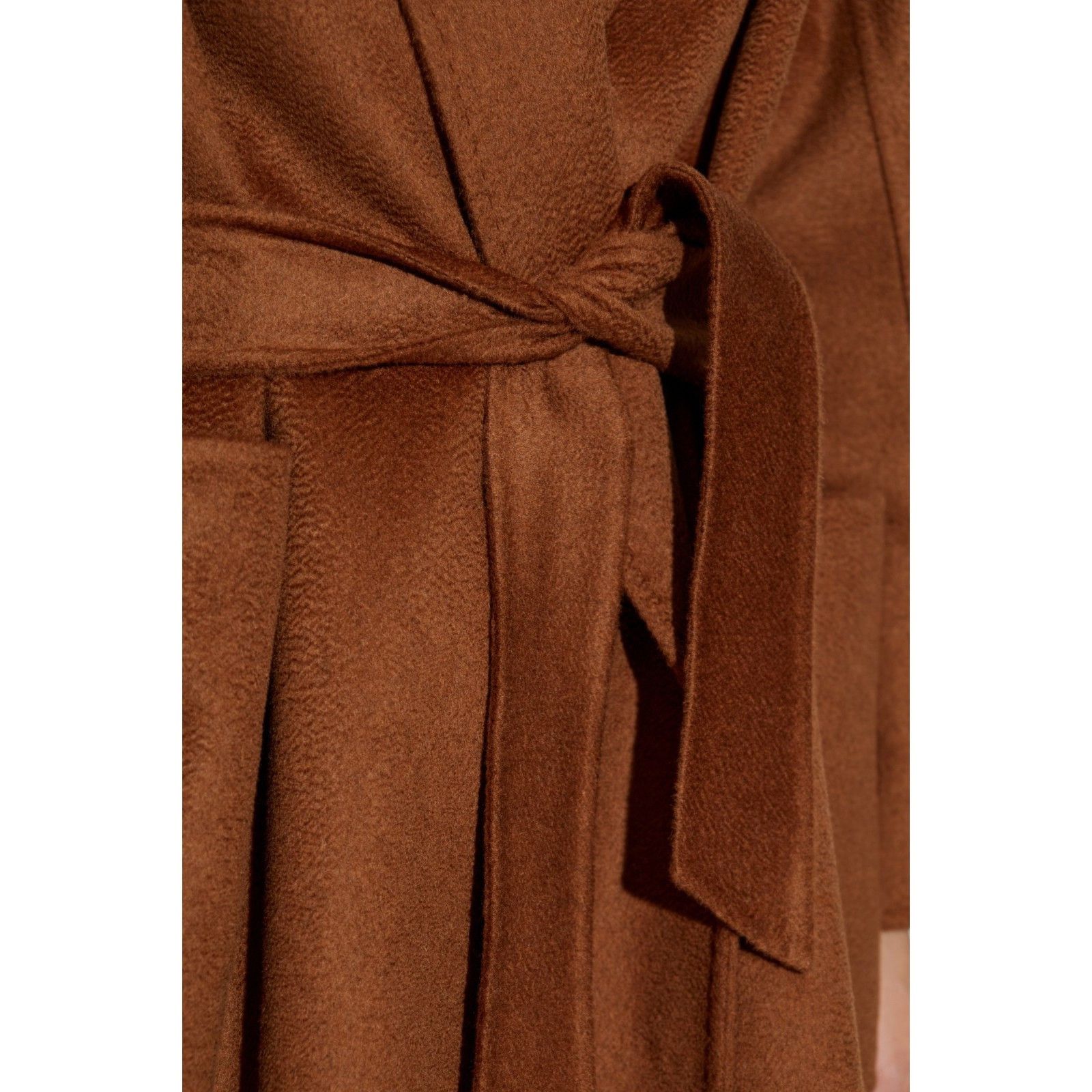 max mara ludmilla tobacco MAX MARA Ludmilla Icon Tobacco Cashmere Belted Long Coat New