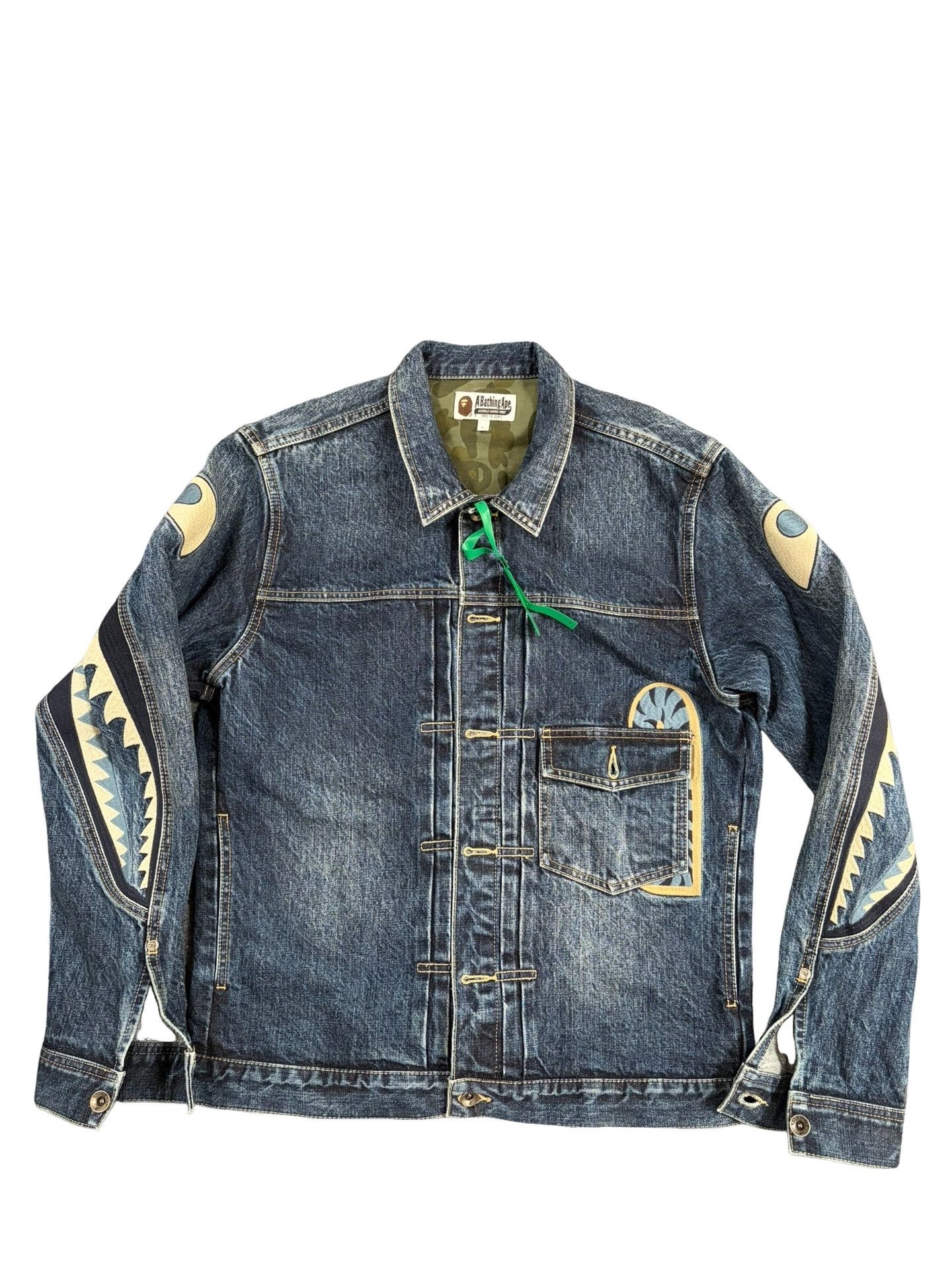 Bape BAPE Shark Embroidery Denim Jacket Size L Size US L / EU 52-54 / 3 - 1 Thumbnail