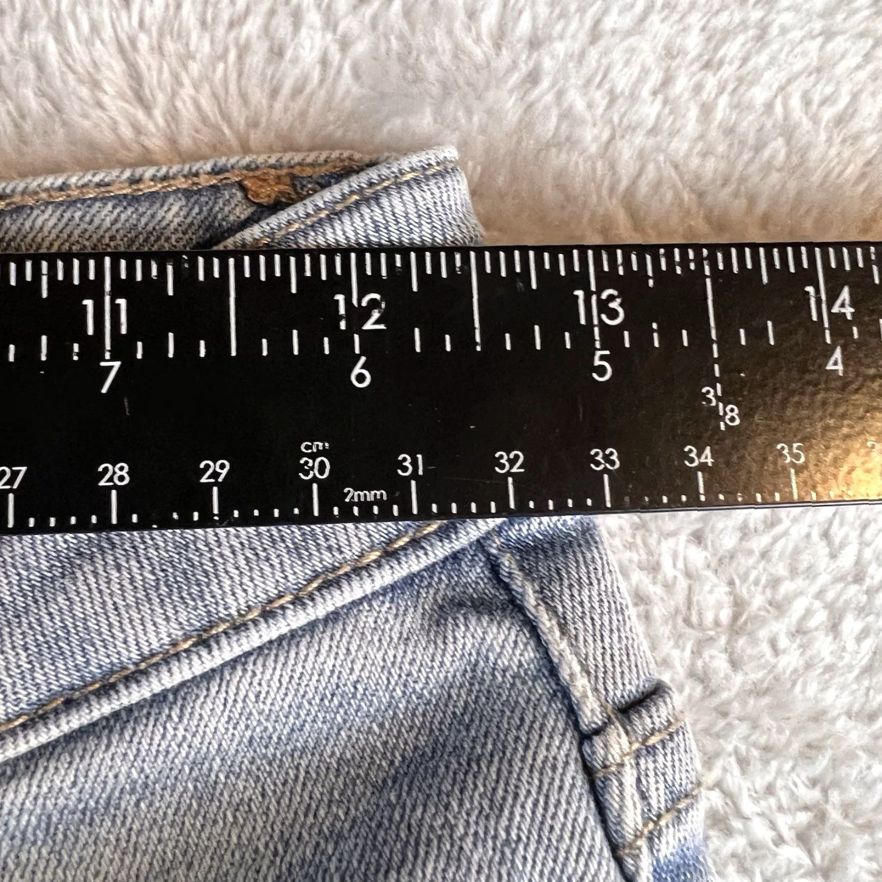 Vintage YORK OAT Jeans Womens 2/26 Blue Wide-Leg High Rise Denim Light Wash 25x29.5 Size 26" / US 2 / IT 38 - 6 Thumbnail
