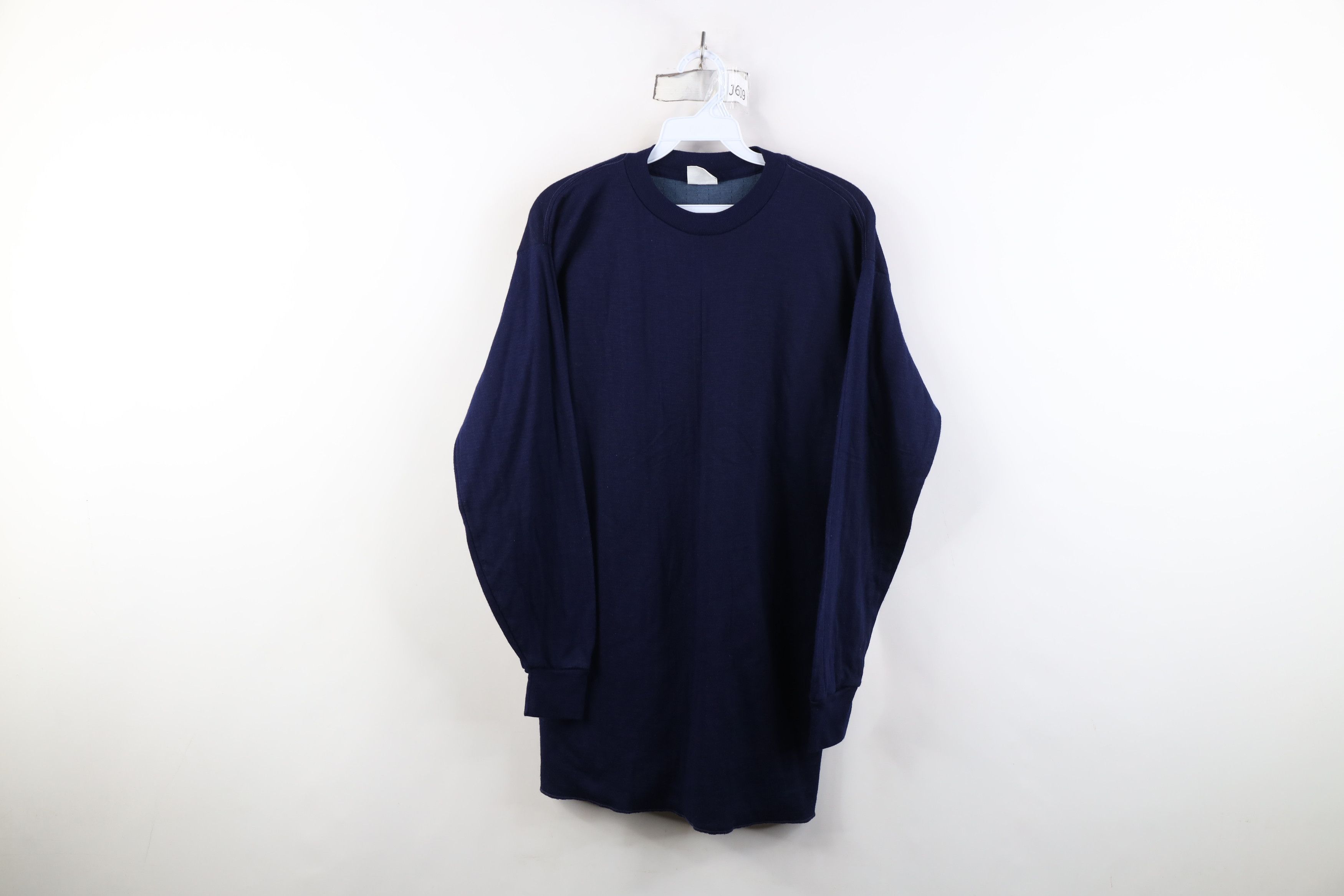 Vintage Vintage 70s Streetwear Wool Blend Thermal T-Shirt Blue USA Size US XL / EU 56 / 4 - 1 Thumbnail