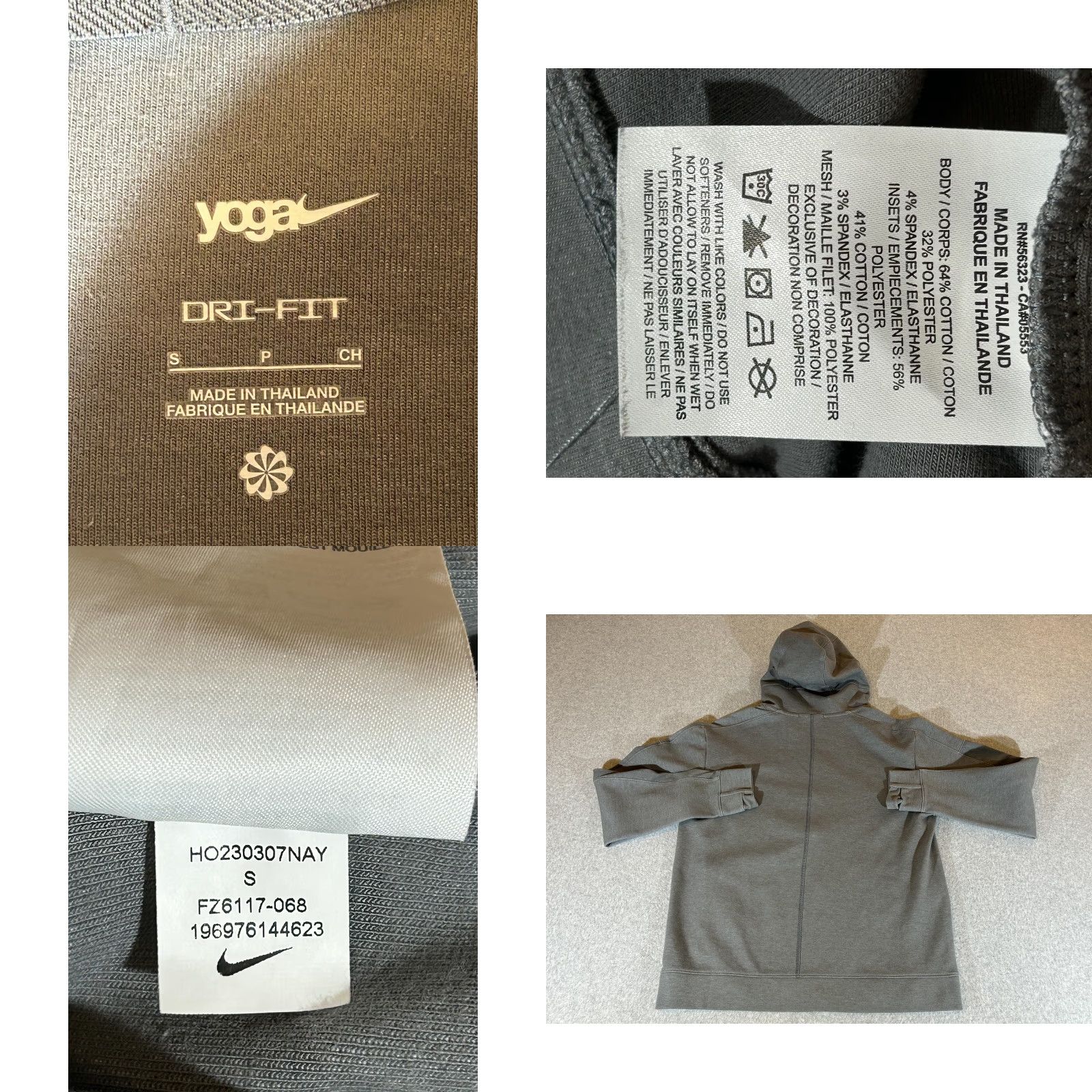 Nike Nike Hoodie Shirt Mens Small Gray Dri-FIT Full Zip Yoga Sweatshirt Lightweight Athletic Size US S / EU 44-46 / 1 - 8 Thumbnail
