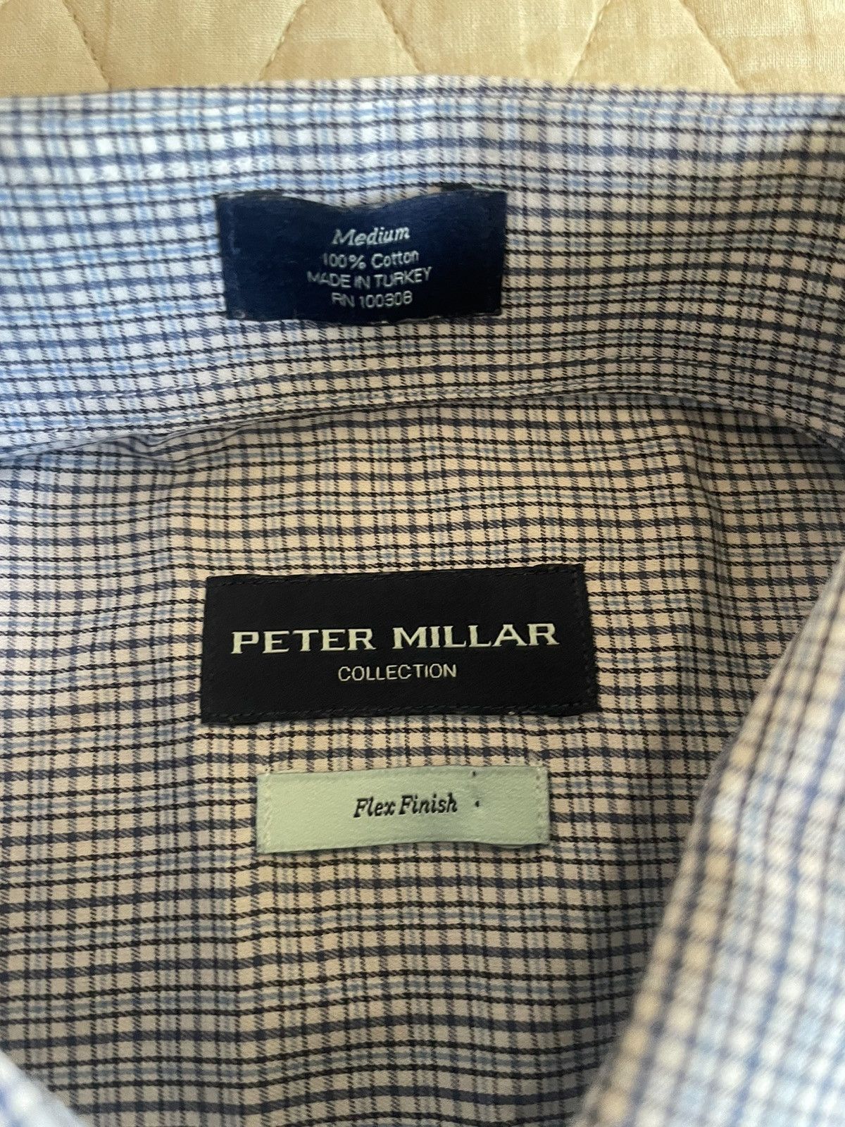 Peter Millar Collection Flex Finish Mini Check Shirt Size US M / EU 48-50 / 2 - 4 Thumbnail