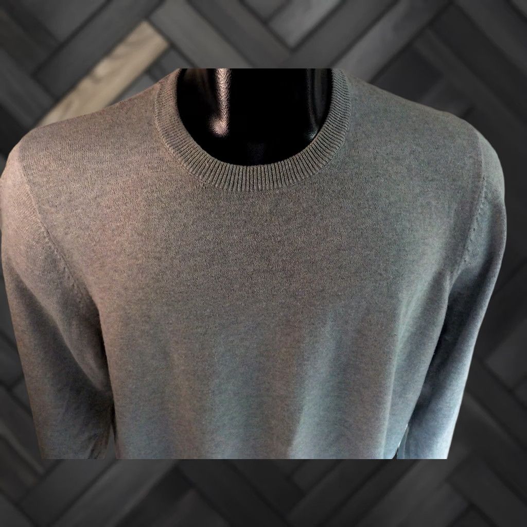 Vintage LL BEAN Crew Neck Pullover Sweater Gray - Cotton/Cashmere Sz LARGE Mens Pullover Knit Sweater Size US L / EU 52-54 / 3 - 1 Thumbnail