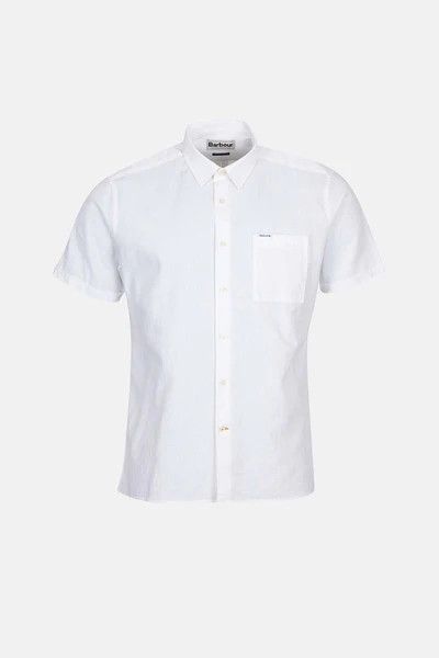 Barbour o1y1224 Logo Single Pocket Shirt in White Size US XS / EU 42 / 0 - 1 Thumbnail
