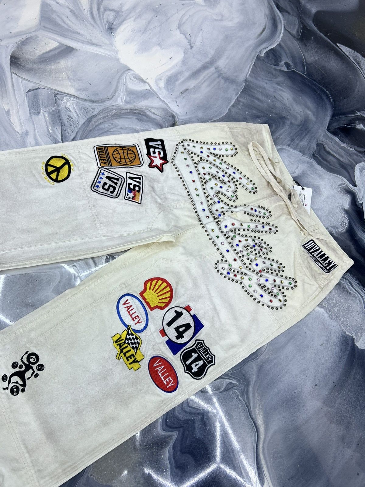 Vale Vale 1980s Painter Patch Denim Cream Size 36 Size US 36 / EU 52 - 4 Thumbnail