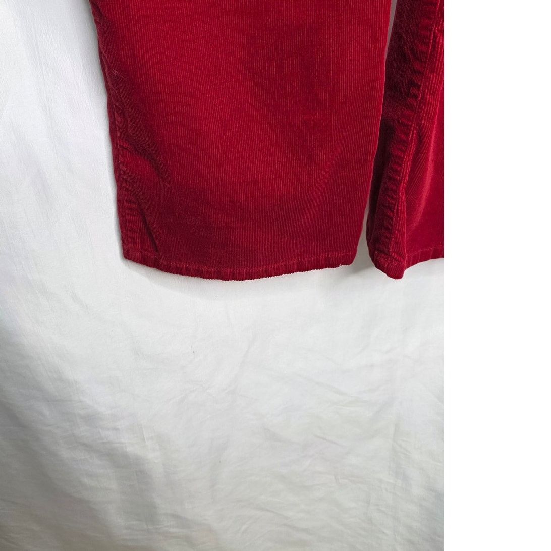 Other Talbots Red Classic Wide Leg Curvy Corduroy Women's Pants Size 35" - 3 Thumbnail