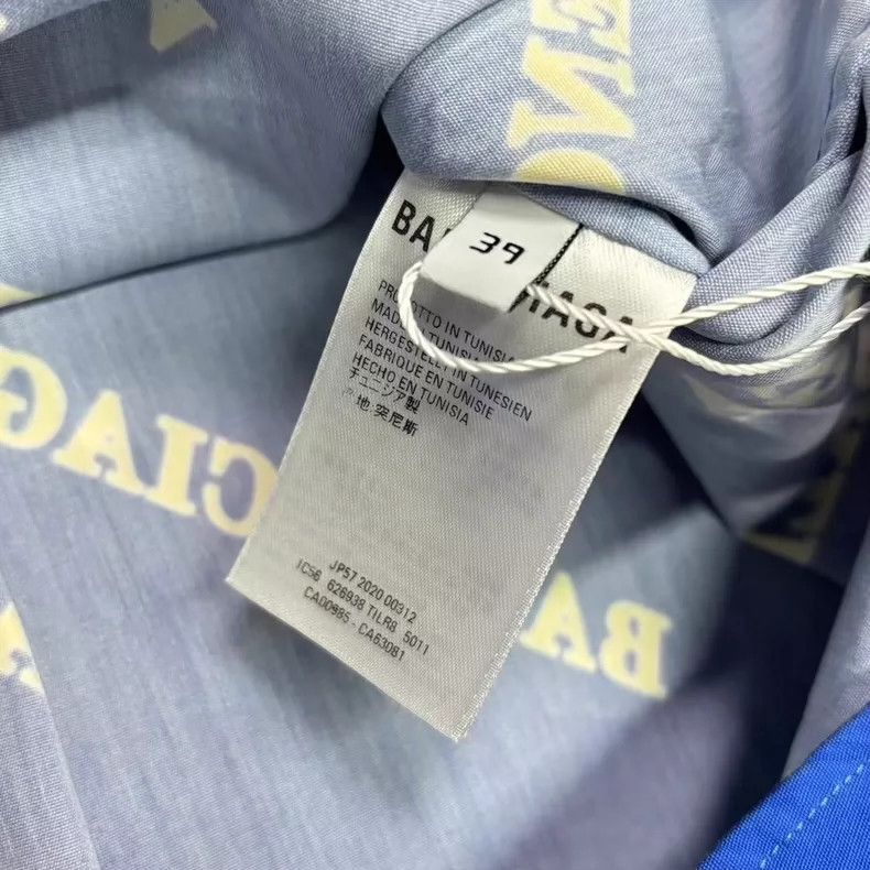 Balenciaga Balenciaga Klein Blue Logo Short Sleeve Shirt-2505 Size US M / EU 48-50 / 2 - 6 Thumbnail