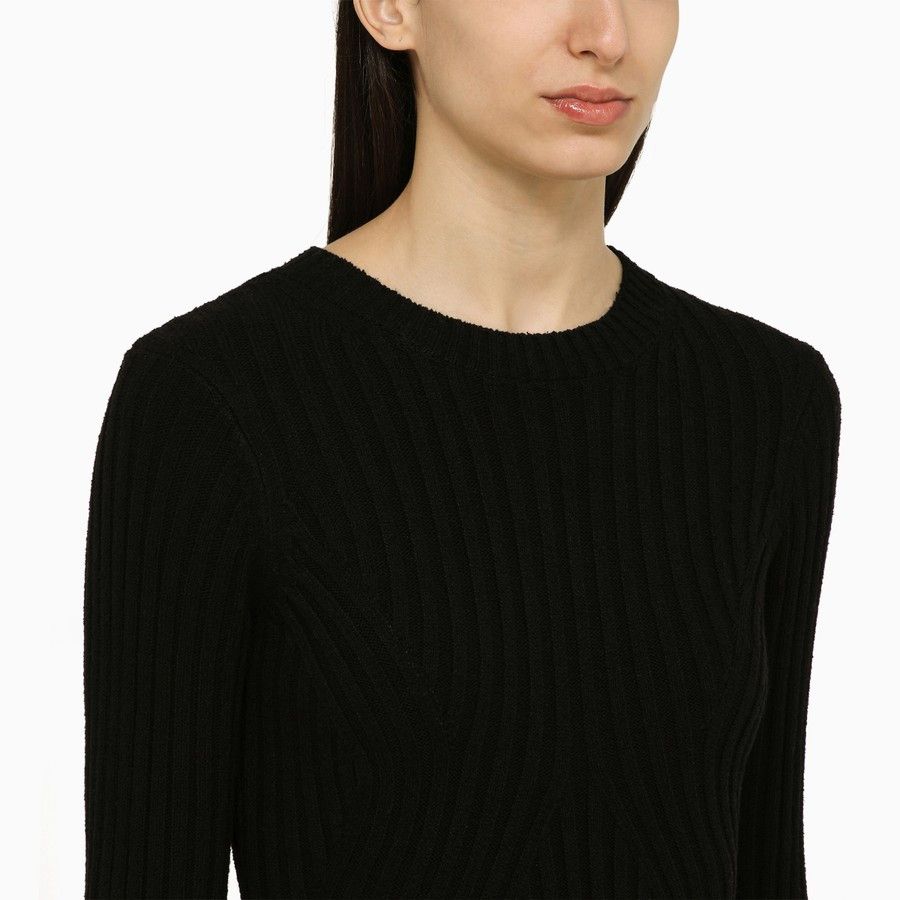 Loulou de Saison o1d2blof0824 Ribbed Silk Blend Mini Dress in Black Size L / US 10 / IT 46 - 4 Thumbnail