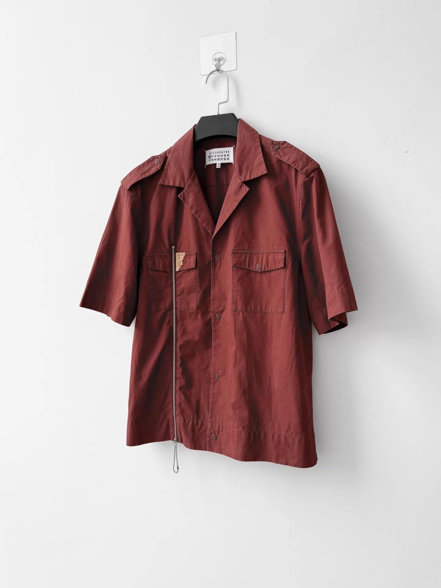 Maison Margiela Maison Margiela S/S16 Cuban Collar Zipper Shirt Dirty 48 Size US M / EU 48-50 / 2 - 2 Thumbnail