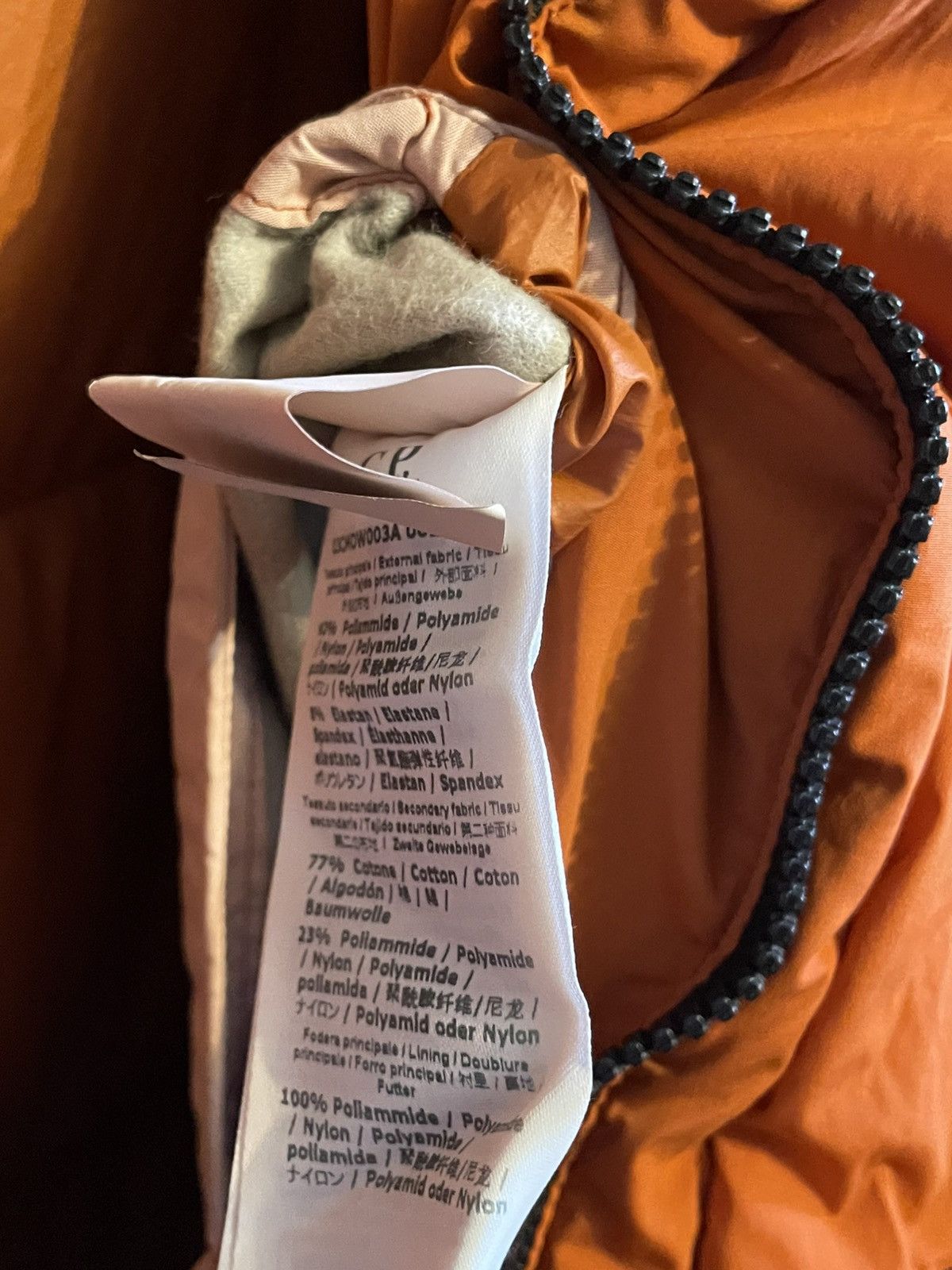 C.p company down jacket goggle nycra archive massimo osti