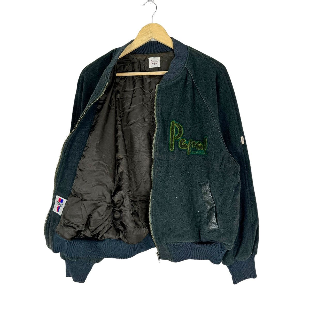 Japanese Brand ❄️PAPAS JAPAN WOOL LEATHER PART VARISTY JACKET Size US M / EU 48-50 / 2 - 8 Thumbnail