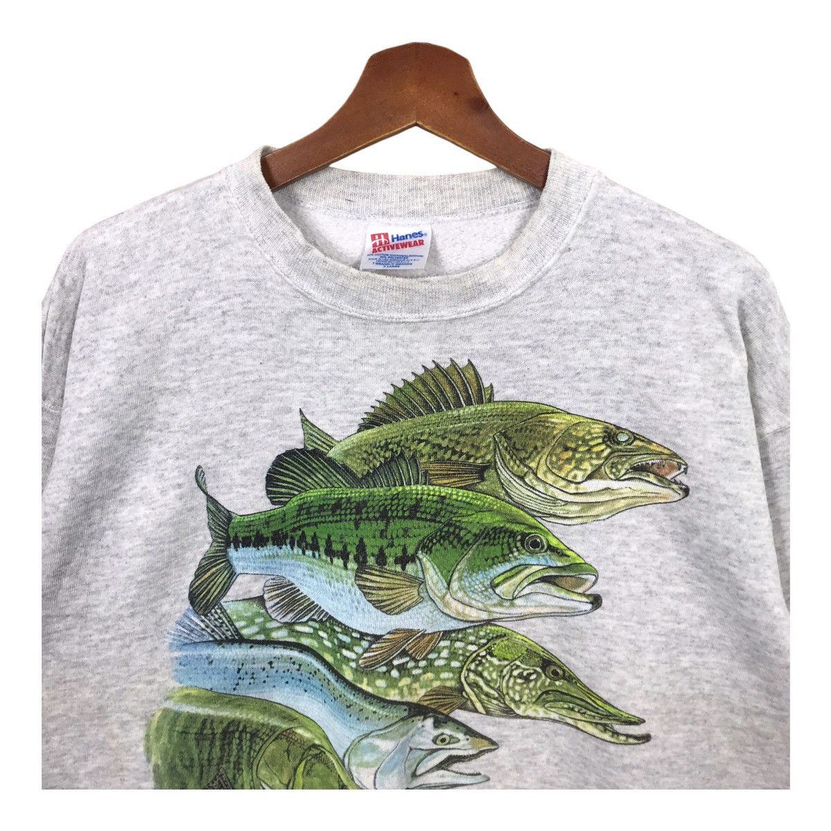 Hanes × Vintage Vintage 90’s Don Ray Harlequin Trout Fishing Sweatshirt Size US XL / EU 56 / 4 - 2 Thumbnail