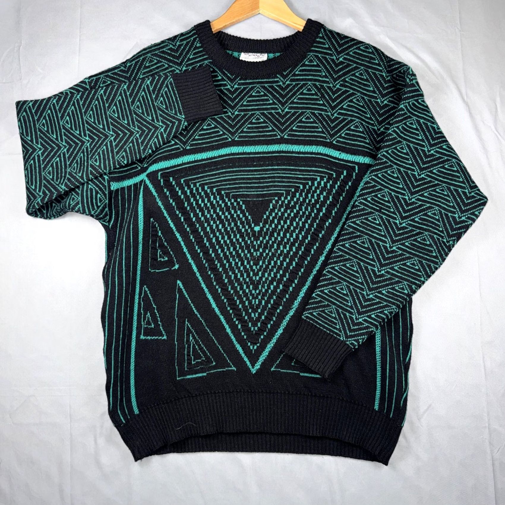 Vintage Kalaroo Sweater Mens L Black Wool Geometric Knit Crewneck Pullover Australia Size US L / EU 52-54 / 3 - 2 Thumbnail