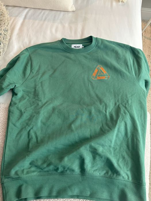 Palace Outliner MIT Crewneck - Green/Orange | Grailed