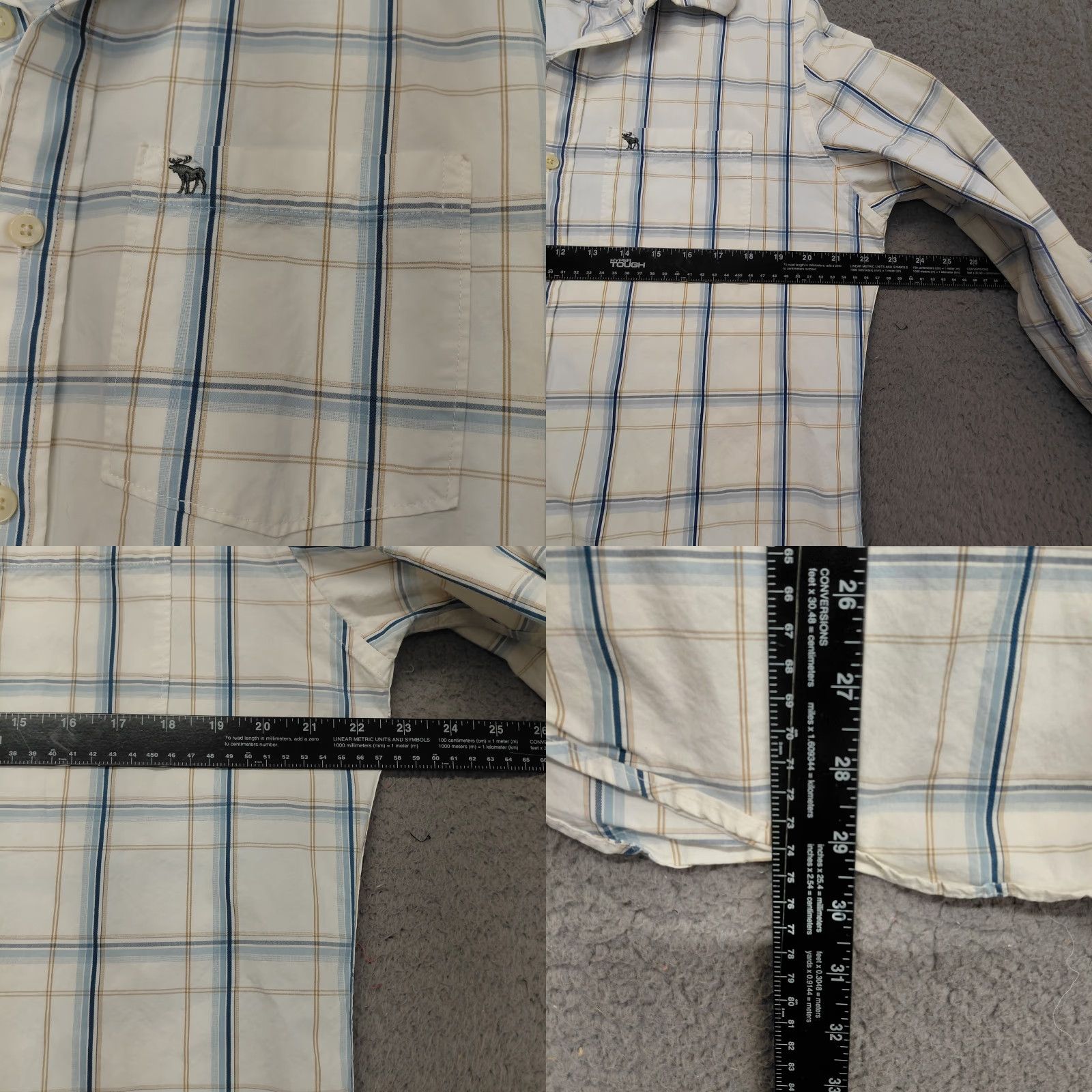 Abercrombie & Fitch Abercrombie And Fitch Muscle Shirt Men's XXL White Plaid Long Sleeve Button-Up Size US XXL / EU 58 / 5 - 8 Thumbnail