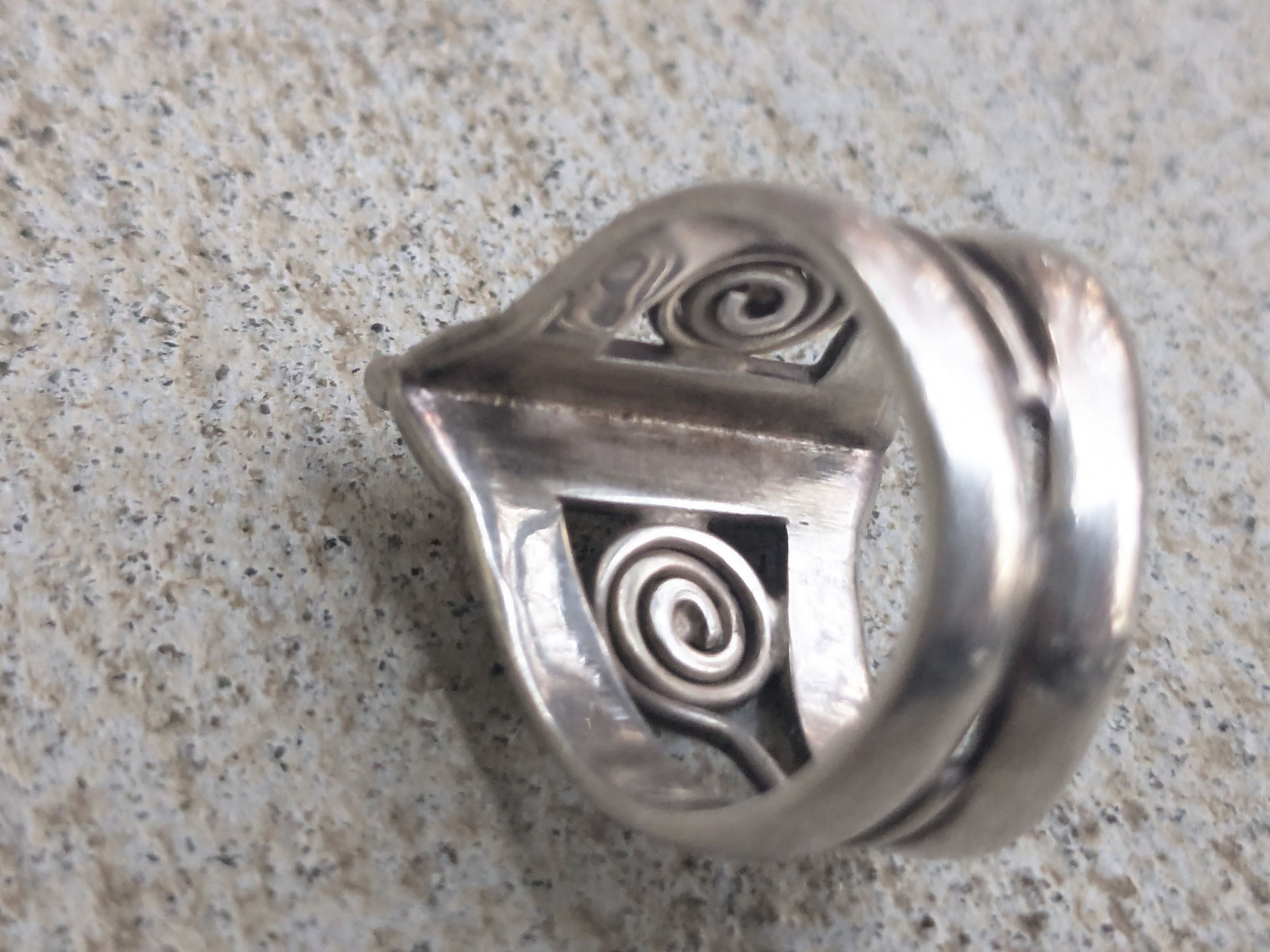 Vintage Vintage Sterling Silver Ring 8.75 Abstract Modern Avant Size ONE SIZE - 7 Thumbnail