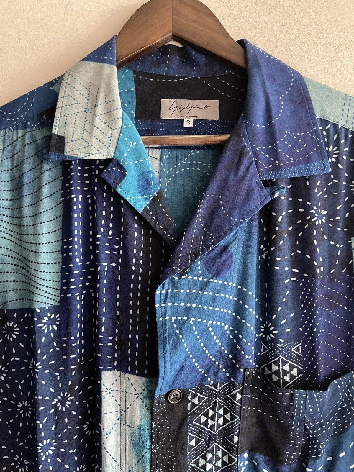 Yohji Yamamoto Yohji Yamamoto printed blue long shirt Size US M / EU 48-50 / 2 - 5 Thumbnail