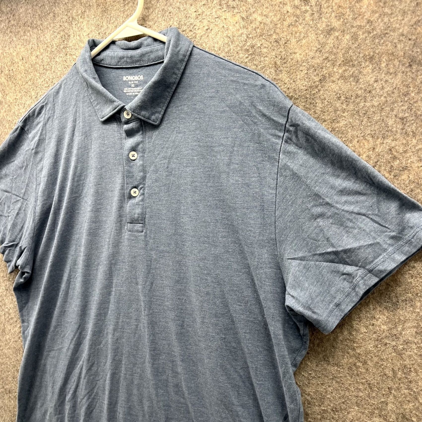 Bonobos Bonobos Polo Shirt Mens XL Blue Slim Fit DriTex Cotton Modal Performance Casual Shirt Size US XL / EU 56 / 4 - 5 Thumbnail