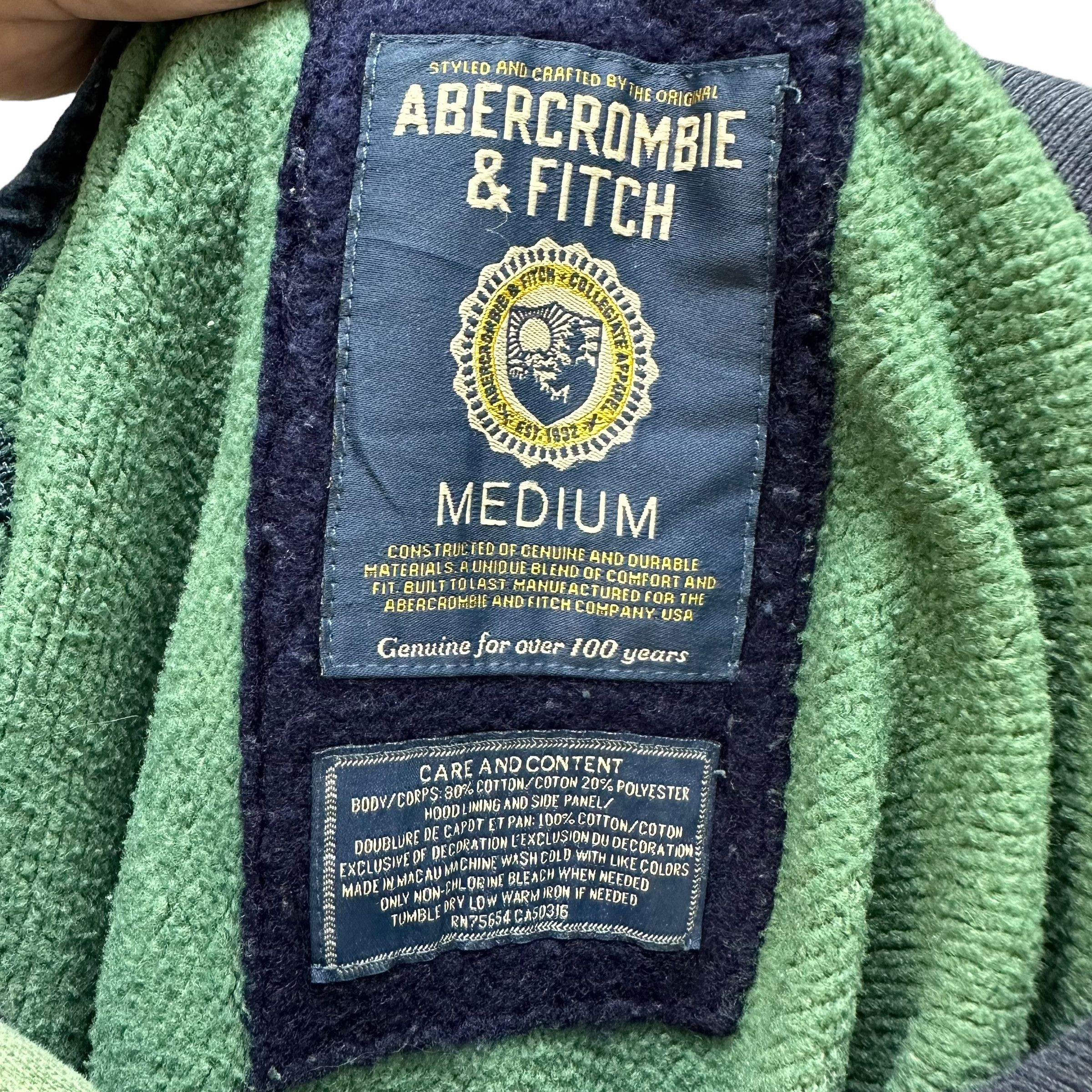 Abercrombie & Fitch Trashed ABERCROMBIE Big Logo Pullover Hoodies #A5-0133 Size US M / EU 48-50 / 2 - 9 Thumbnail