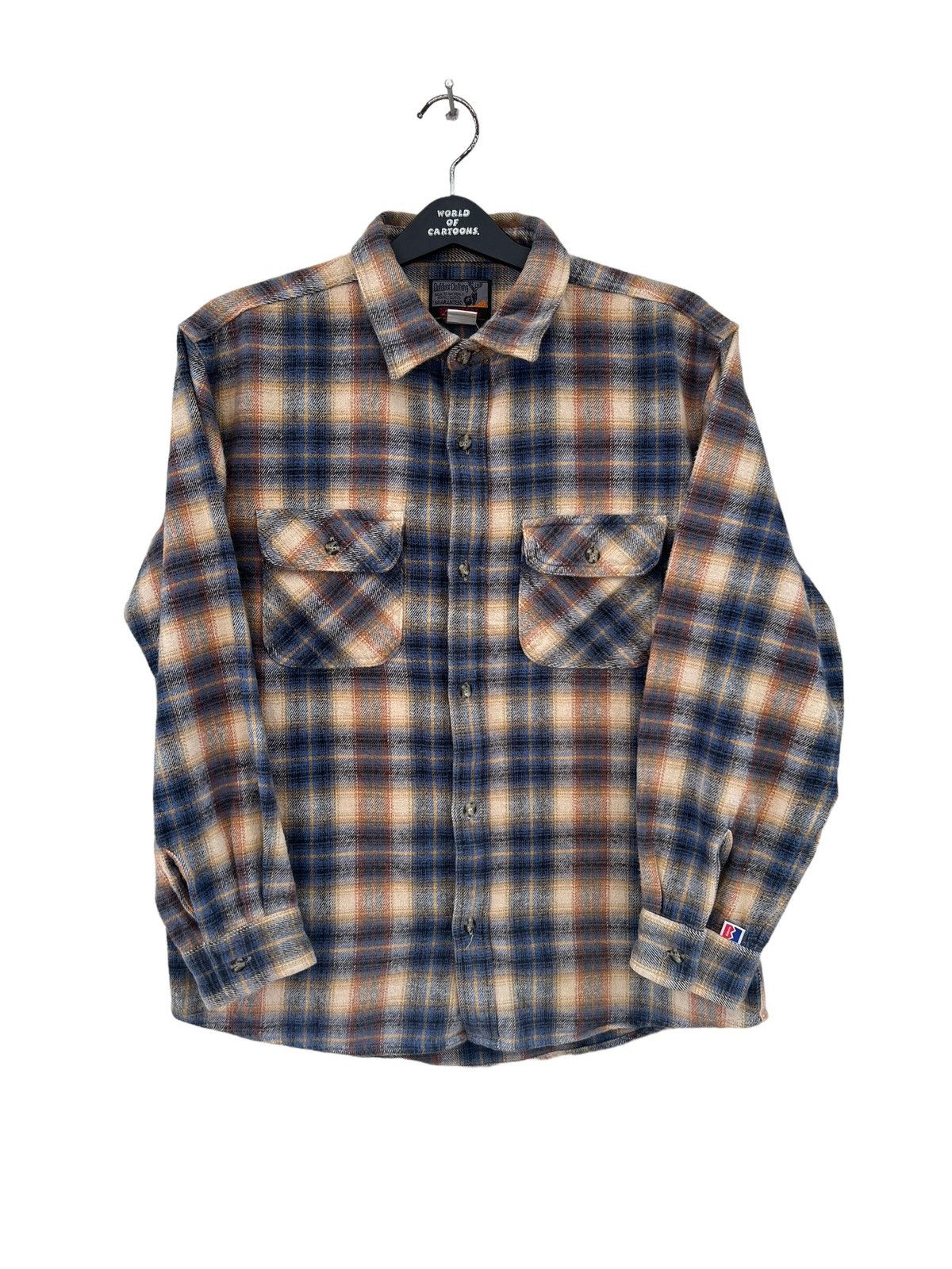 Edwin Vintage 90s Edwin Japan Double Pocket Thick Flannel Shirt Size US L / EU 52-54 / 3 - 6 Thumbnail