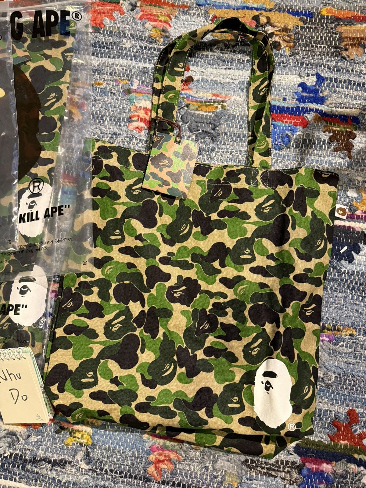 Bape A BATHNIG APE - ABC CAMO TOTE BAG - green Camo 1K80189010 Size ONE SIZE - 3 Thumbnail