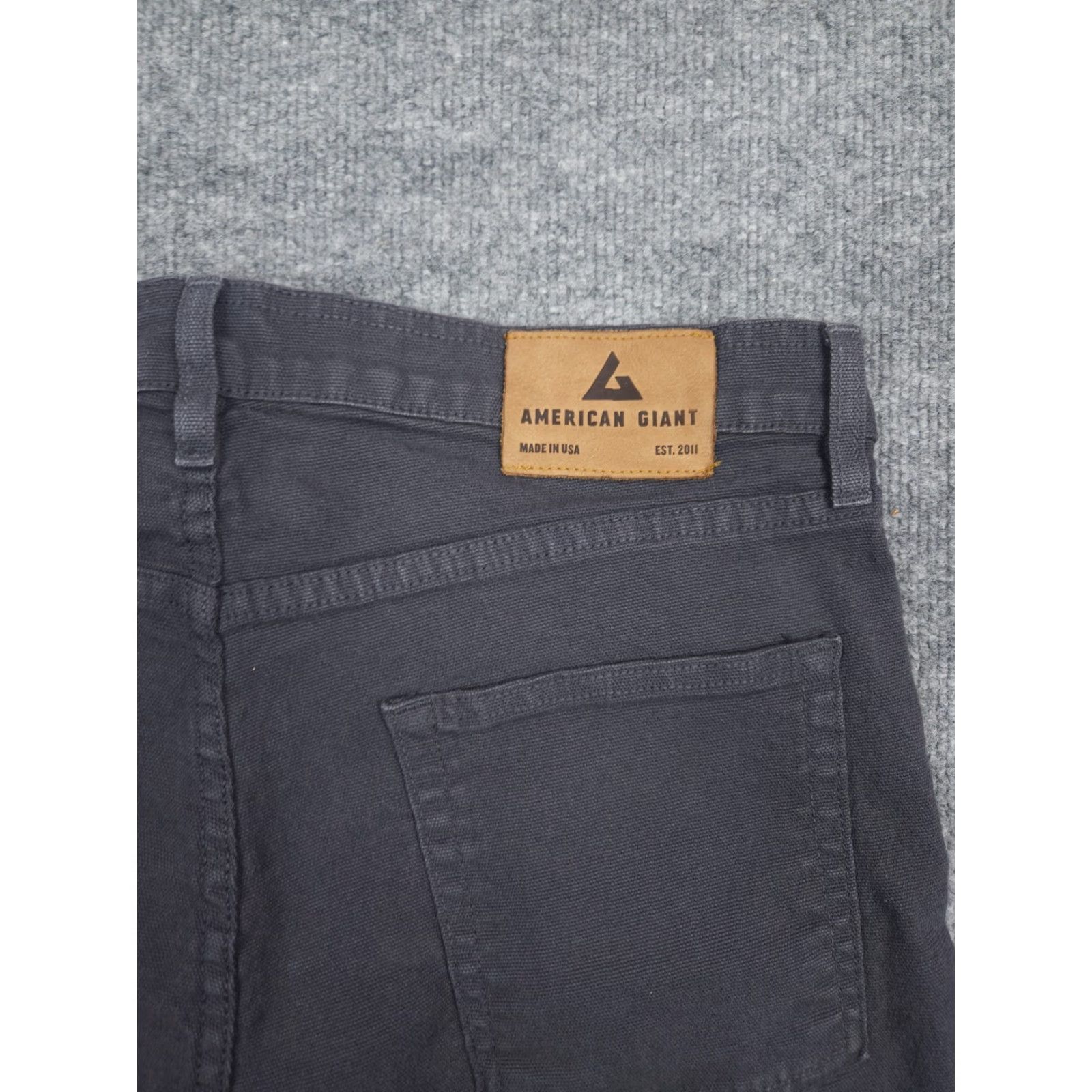 Vintage American Giant Pants Mens 34 x 34 Gray Roughneck Straight Stretch Jeans 5-Pocket Design Slim Regular 33 Inseam 33 Size US 33 - 4 Thumbnail