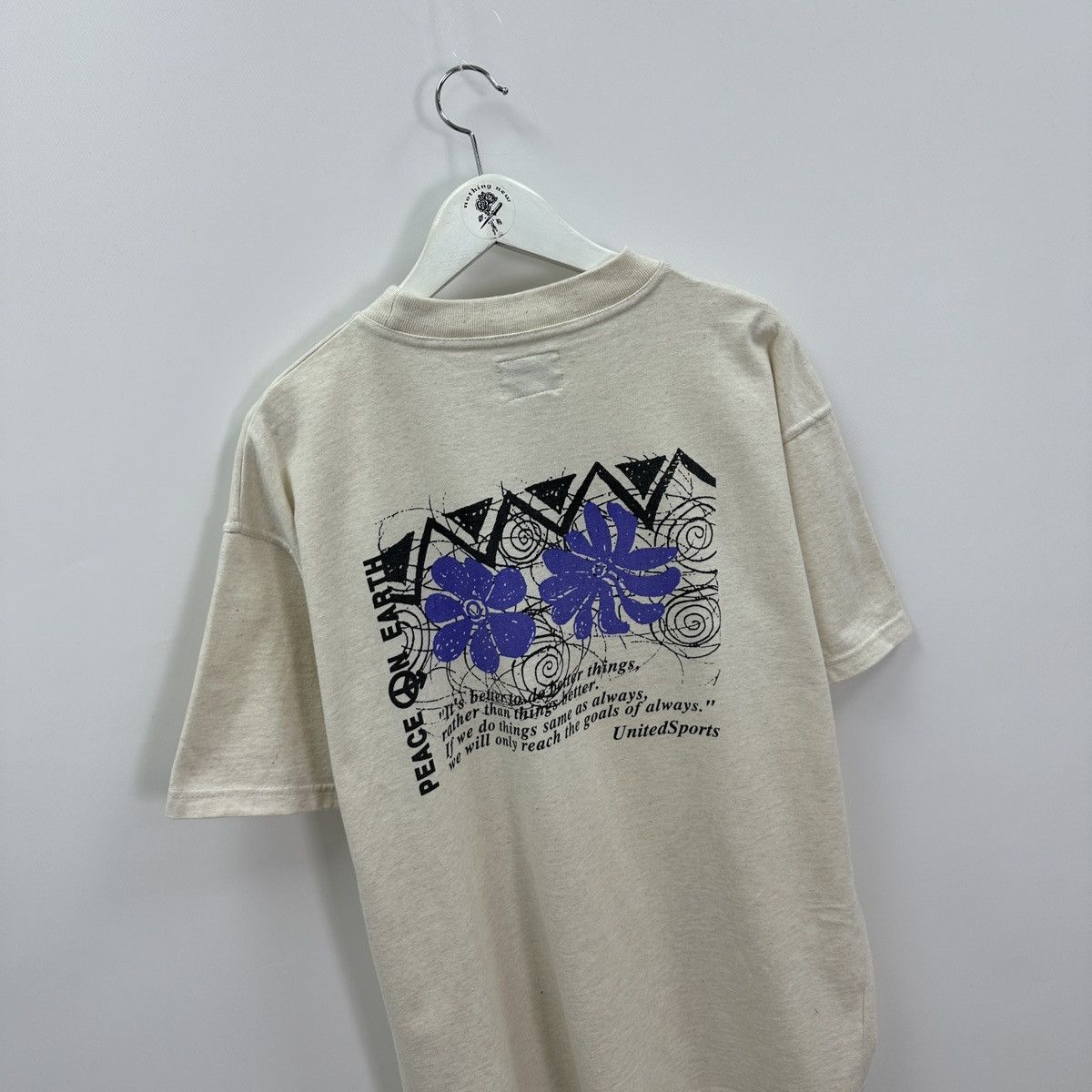 Vintage Vintage 90s United Sports Peace on Earth hippie tee y2k rare Size US XL / EU 56 / 4 - 3 Thumbnail