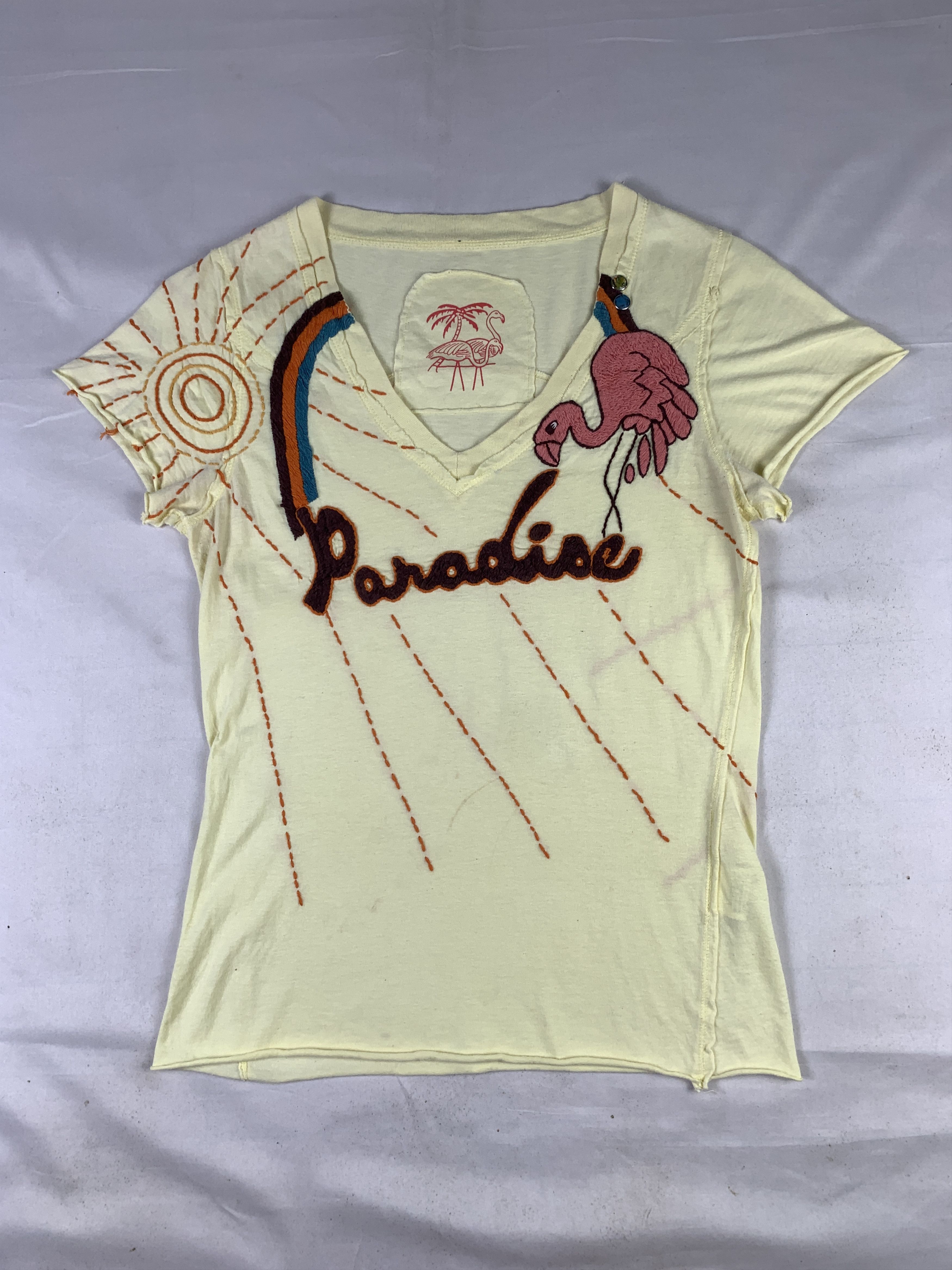 Japanese Brand Paradise Lemon Flamengo Embroidered Boob Tee (M) Size M / US 6-8 / IT 42-44 - 1 Thumbnail
