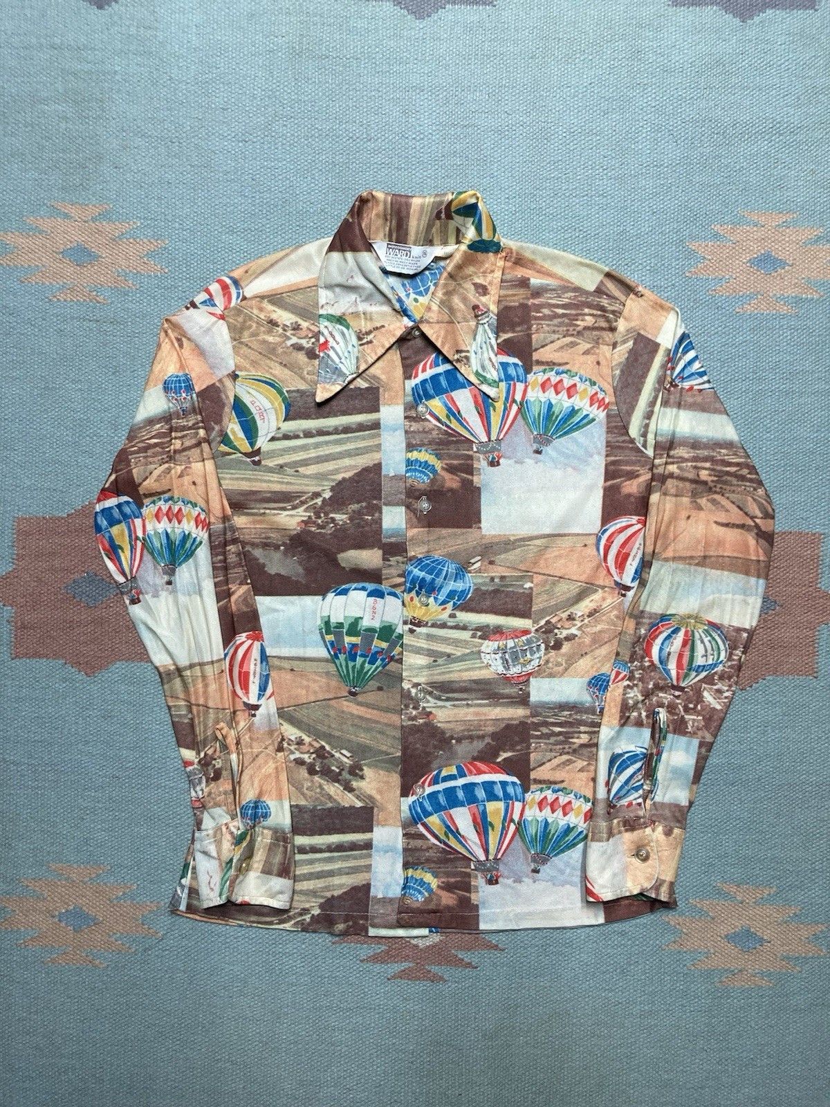 Vintage Vtg 70s disco shirt picture print hot air balloon women’s 16 Size M / US 6-8 / IT 42-44 - 1 Thumbnail
