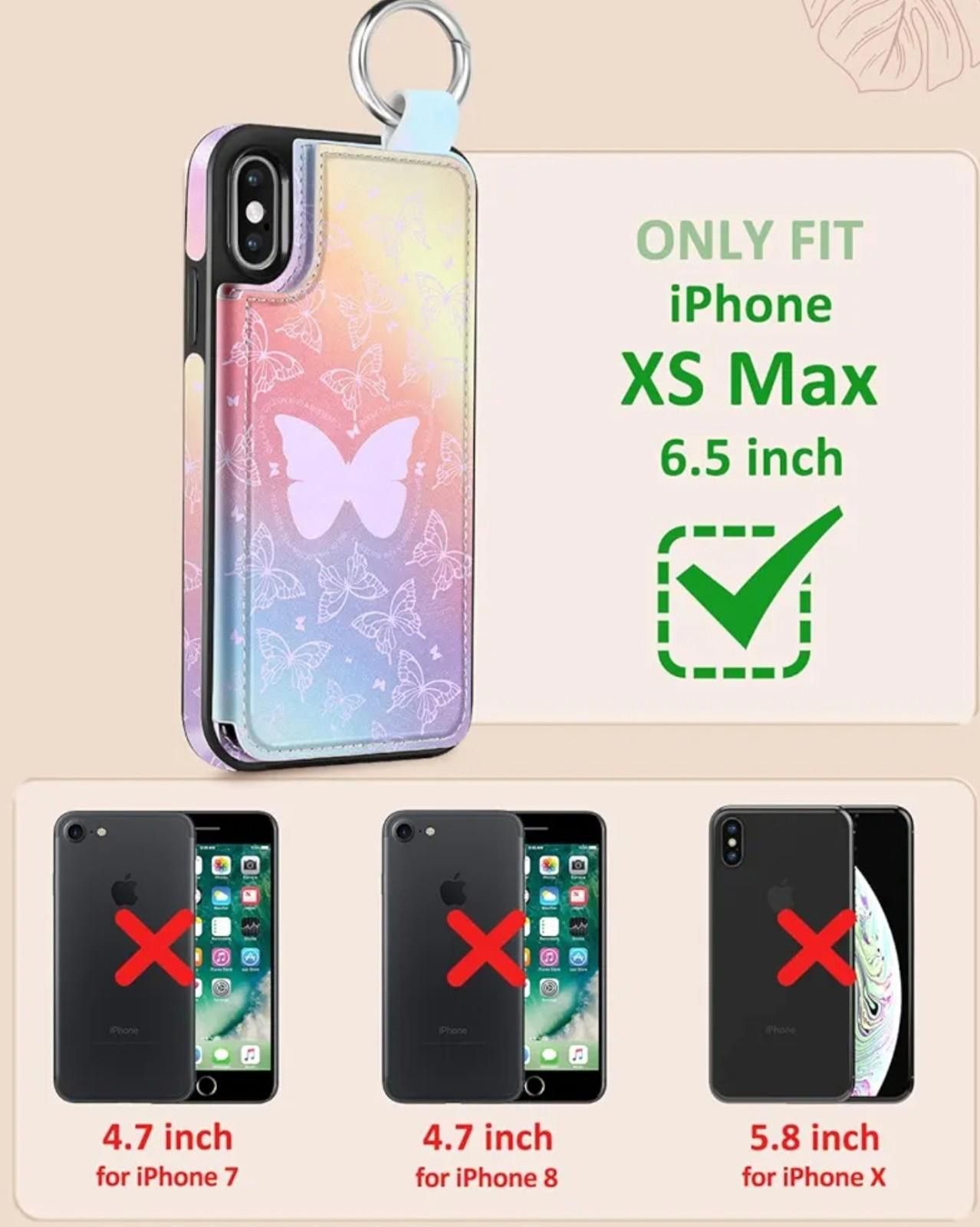 Other iPhone XS Max Wallet Case Butterfly Pattern Size ONE SIZE - 2 Thumbnail