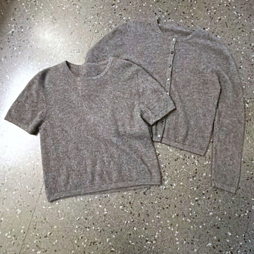 Free People Grey cashmere T-Shirt & Cardigan Set Bundle Size US S / EU 44-46 / 1 - 1 Thumbnail