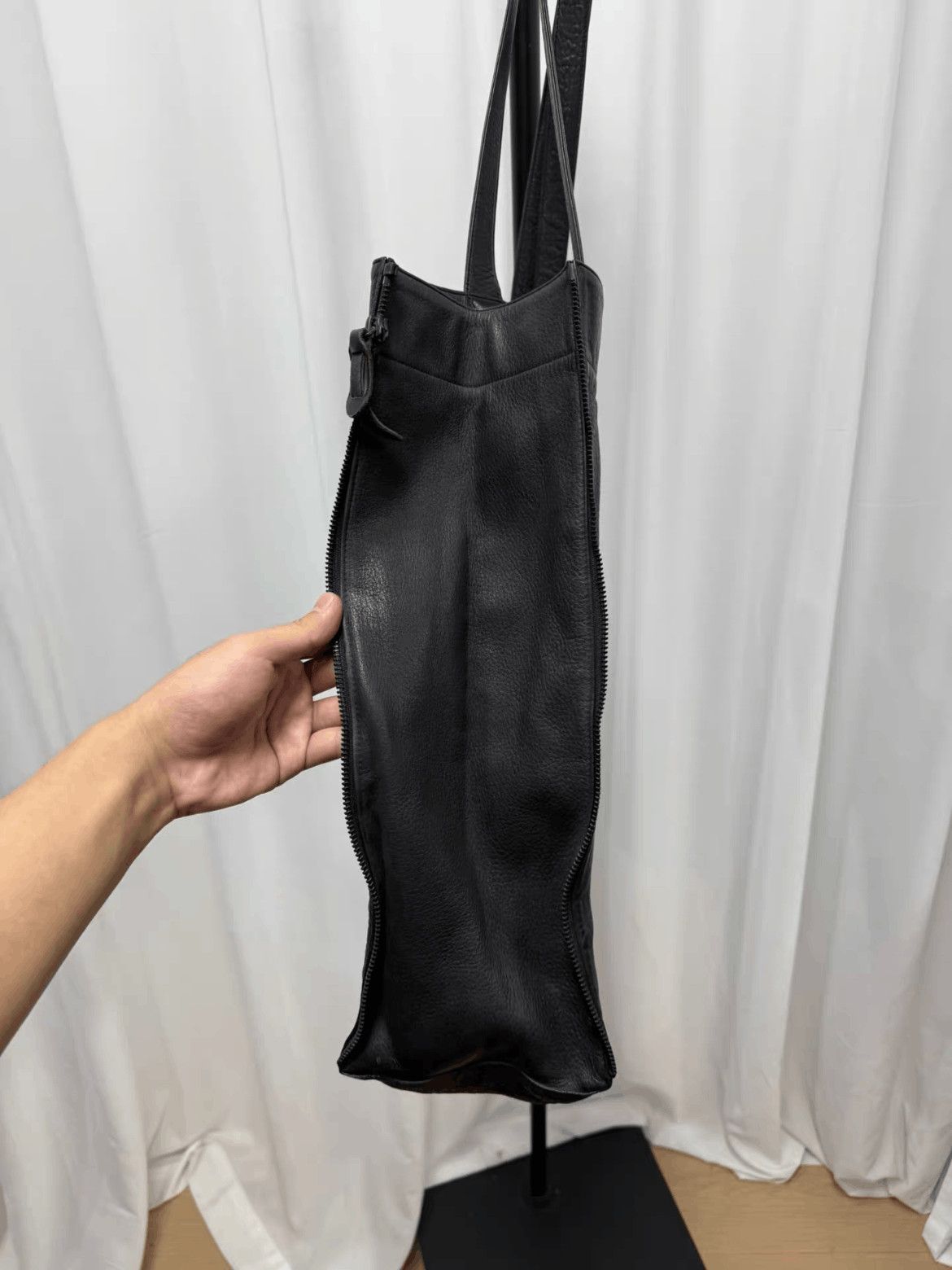 Yohji Yamamoto Pour Homme Logo Leather Tote Bag