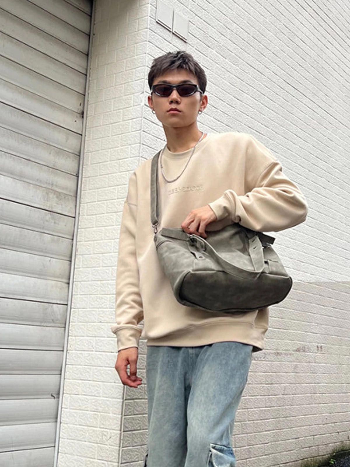 Leather Harajuku Moto Underarm PU Leather Tote Size ONE SIZE - 4 Thumbnail