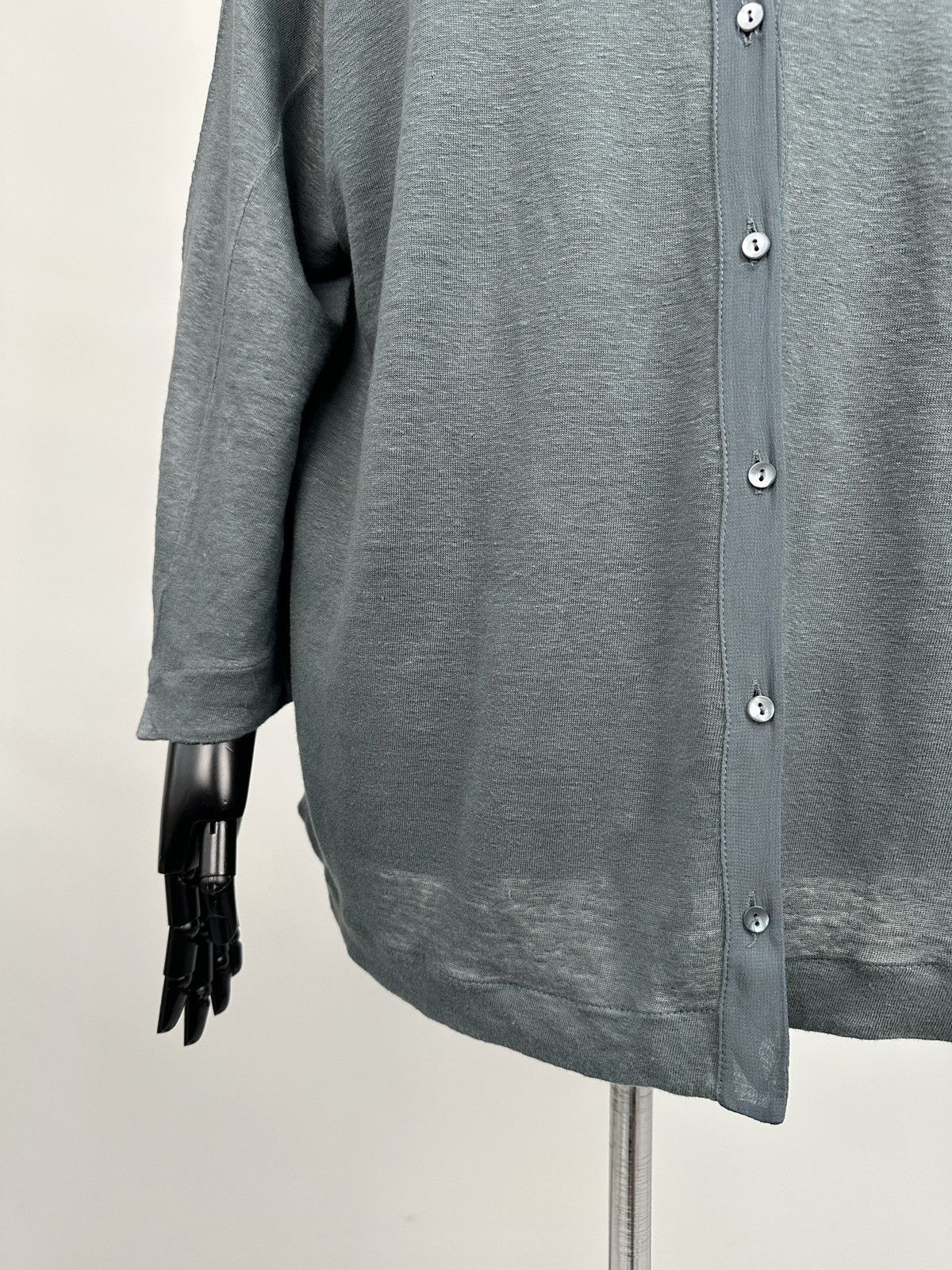 Transit TRANSIT PAR SUCH Linen Blend Gray Cardigan 3/4 Sleeve Top Size XL / US 12-14 / IT 48-50 - 6 Thumbnail
