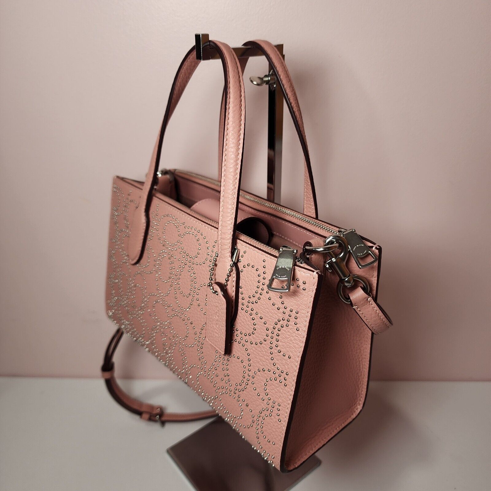 Coach Coach CX266 Nina Small Tote Bag Signature Rivets Petal Pink Size ONE SIZE - 3 Thumbnail