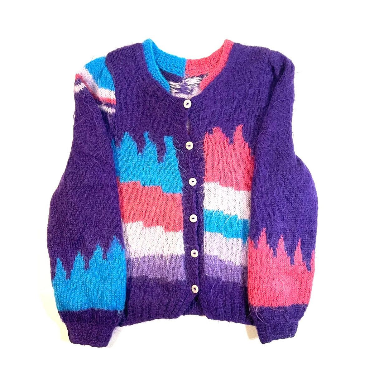 Other Multi-coloured knitted cardigan sweater with a retro vibe 90 Size S / US 4 / IT 40 - 1 Thumbnail