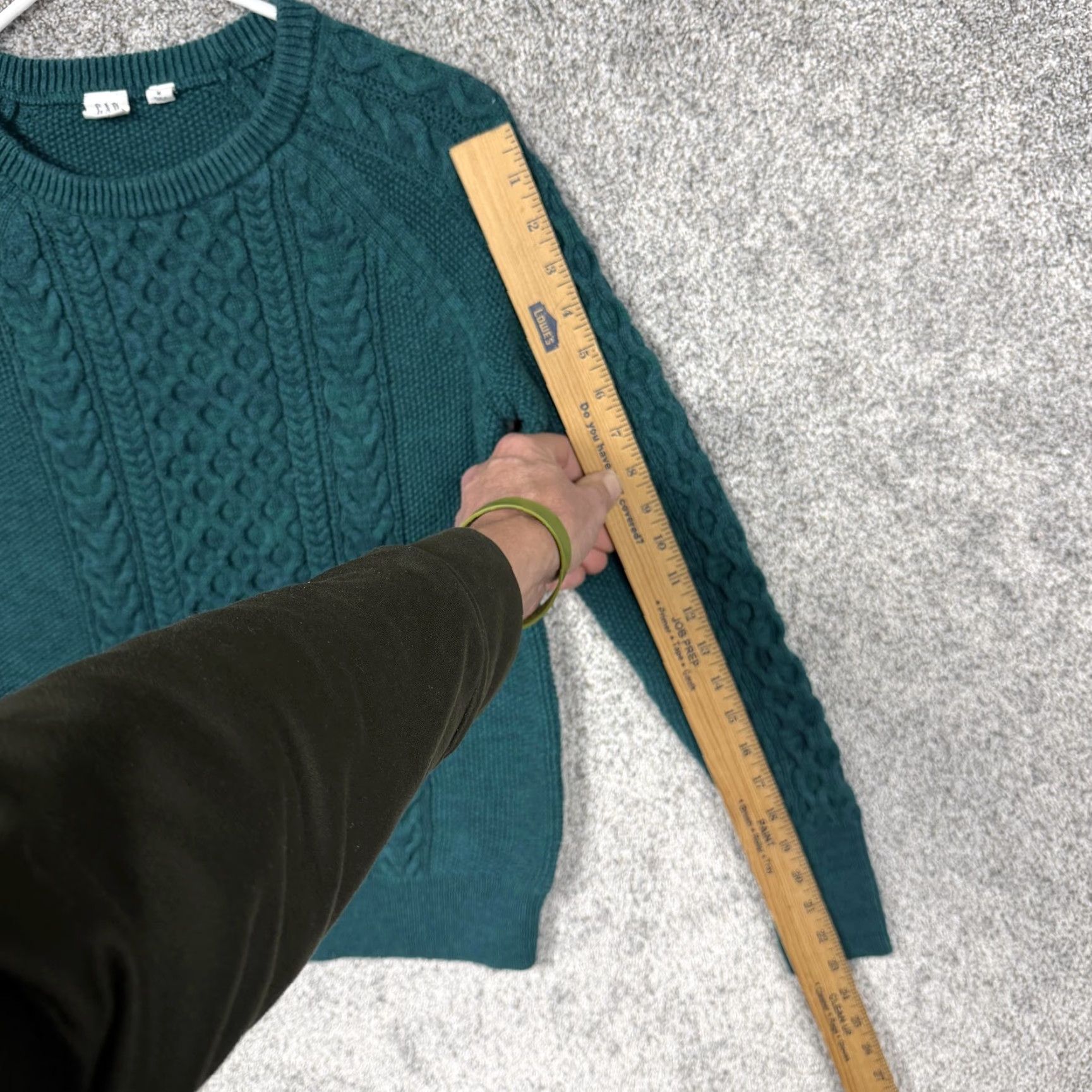 Gap VINTAGE Gap Sweater Womens M Teal Cable Knit Crew Neck Cotton Layering Preppy Pullover Size M / US 6-8 / IT 42-44 - 3 Thumbnail