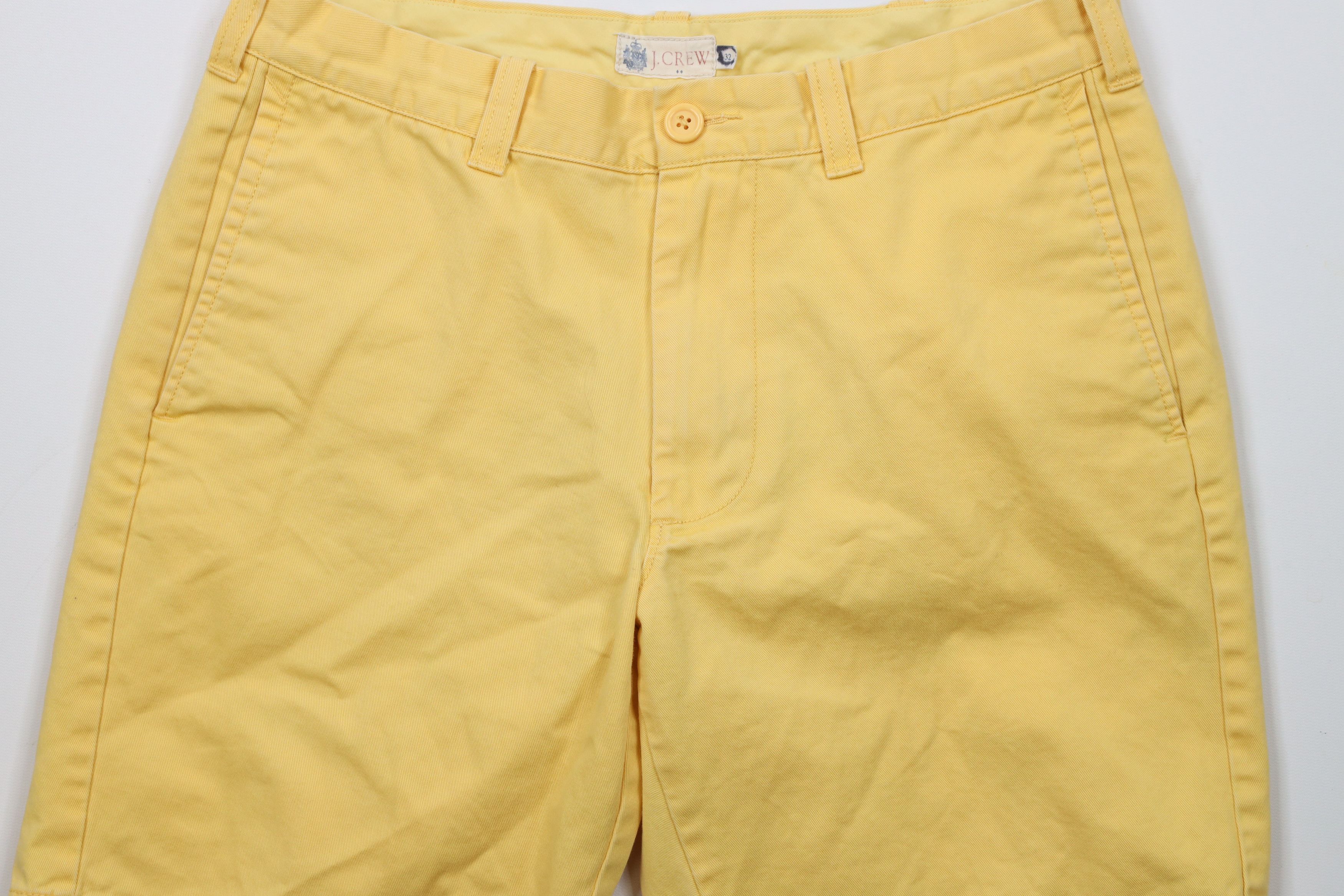 J.Crew × Vintage Vintage 90s J Crew Above Knee Chino Shorts Yellow Cotton Size US 32 / EU 48 - 3 Thumbnail