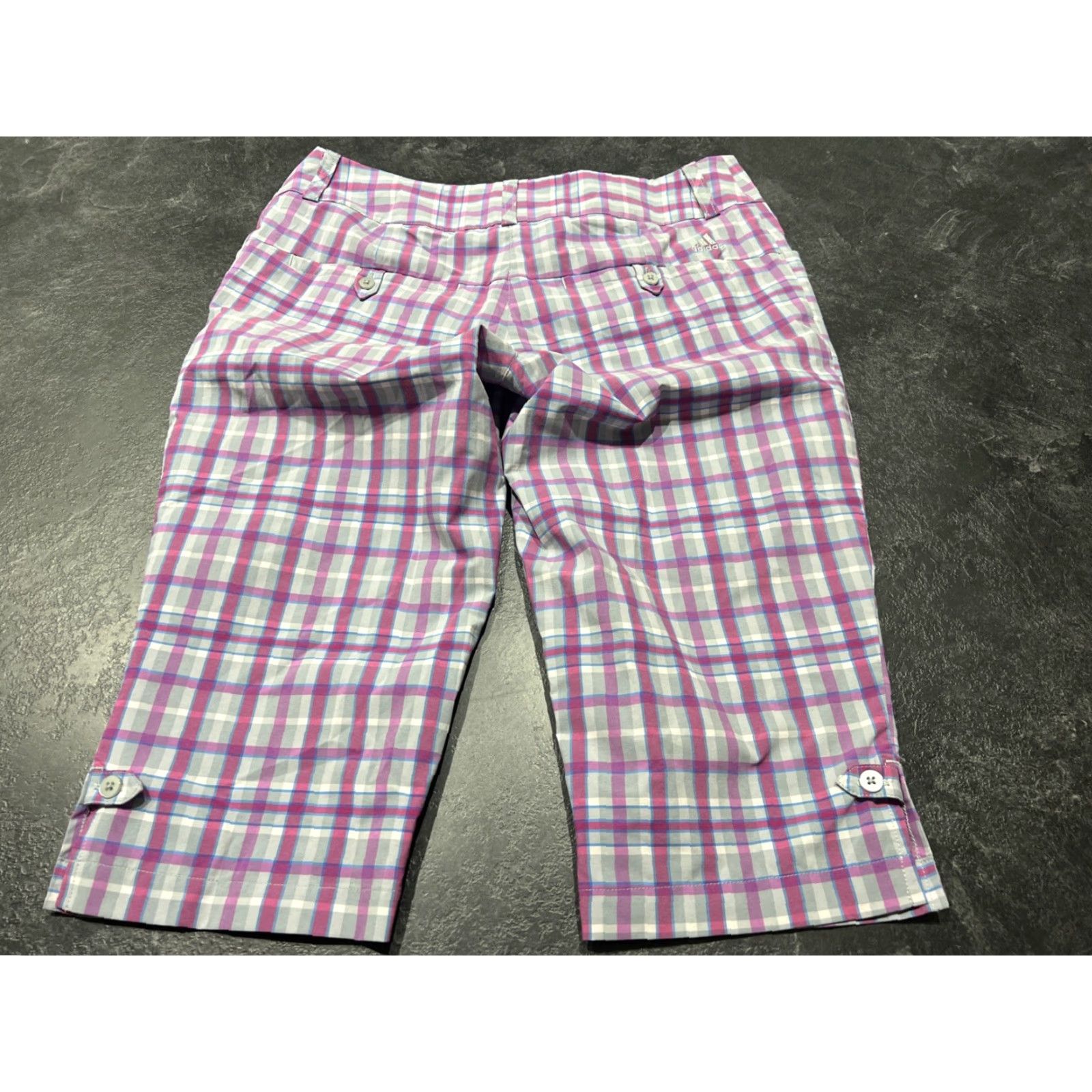 Adidas Adidas Womens Golf Shorts 6 Pink Purple Gray Plaid Climalite Casual Athletic Spring Summer Size 28" / US 6 / IT 42 - 5 Thumbnail