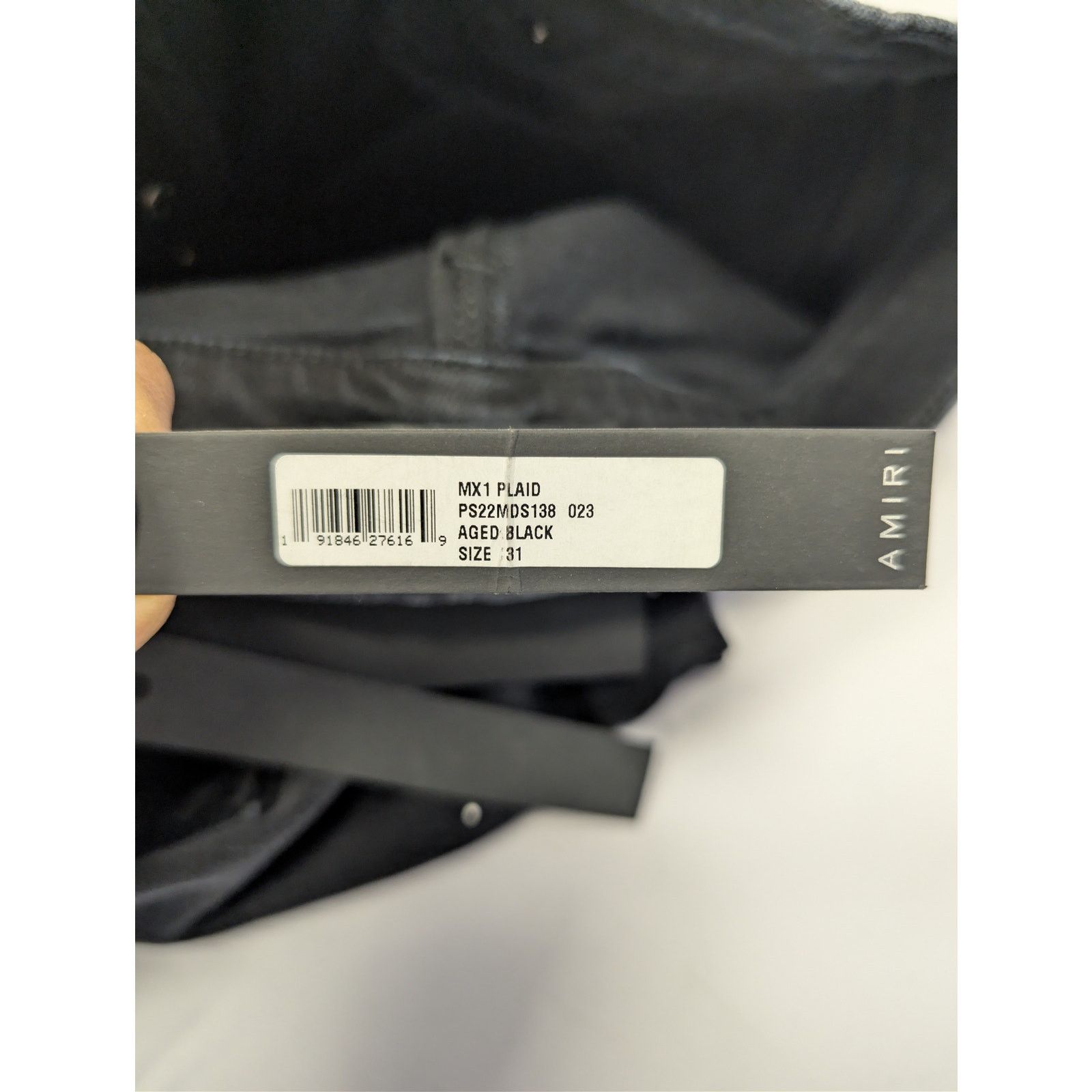 Amiri o1rshd1 MX1 Plaid Denim Jeans in Aged Black Size US 31 - 21 Thumbnail