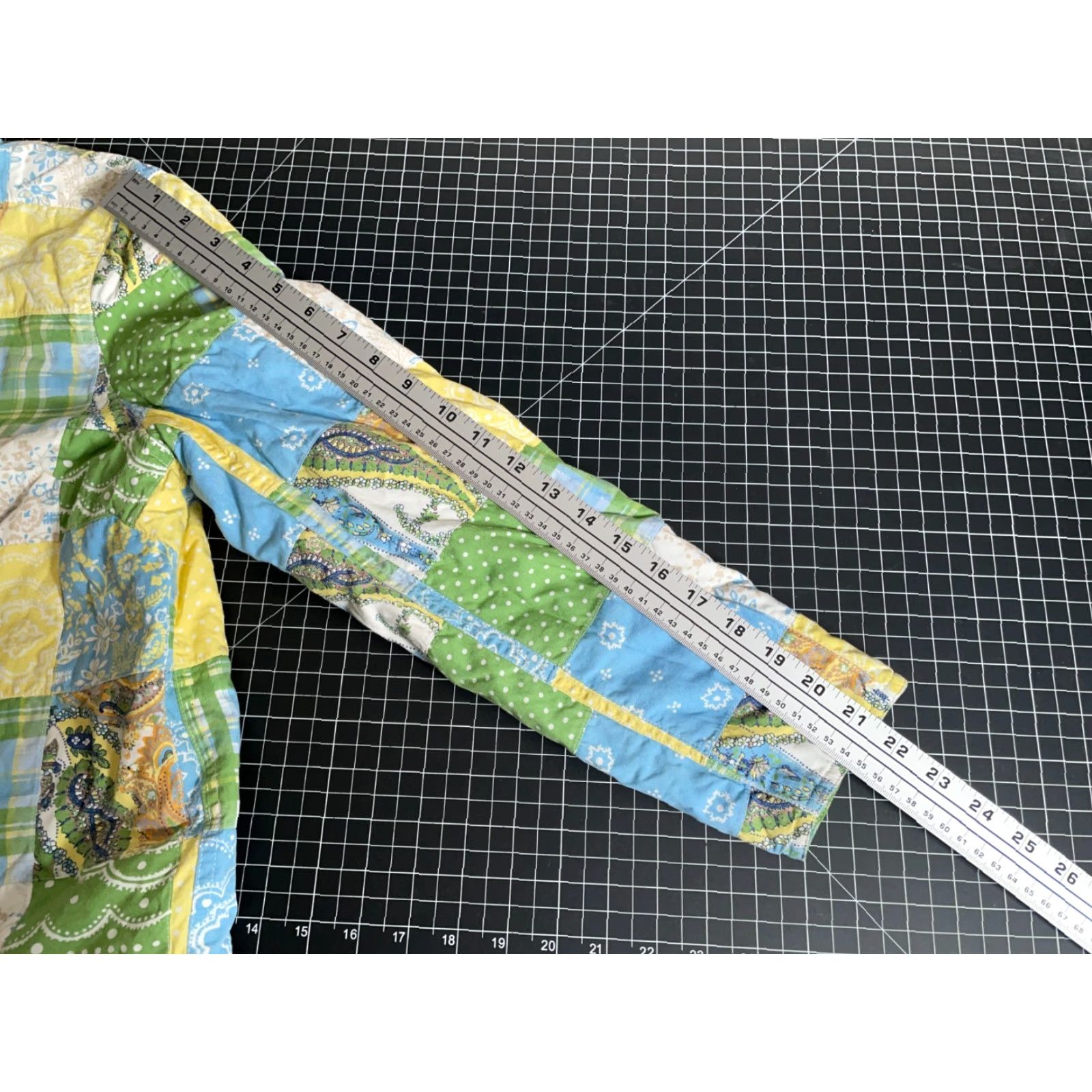 Vintage Kate Hill Patchwork Quilt Jacket Women's Large Green Yellow Paisley Casual Boxy Bohemian Size L / US 10 / IT 46 - 7 Thumbnail