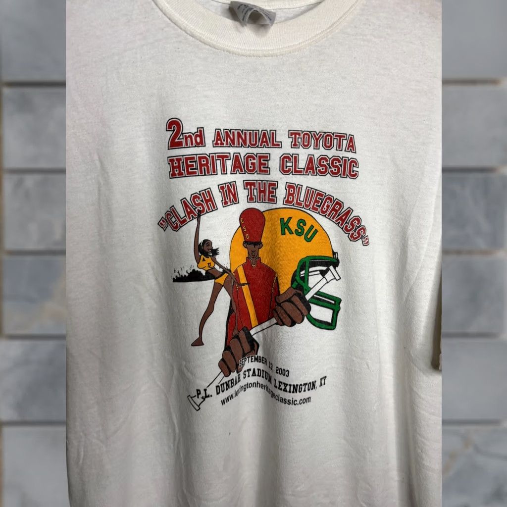 Jerzees VTG KSU THOROBREDS T Shirt Mens XL 2003 Kentucky State University HBCU Jerzees Cotton Kelly Crew Neck Short Sleeve Vintage 8/10 Size US XL / EU 56 / 4 - 1 Thumbnail