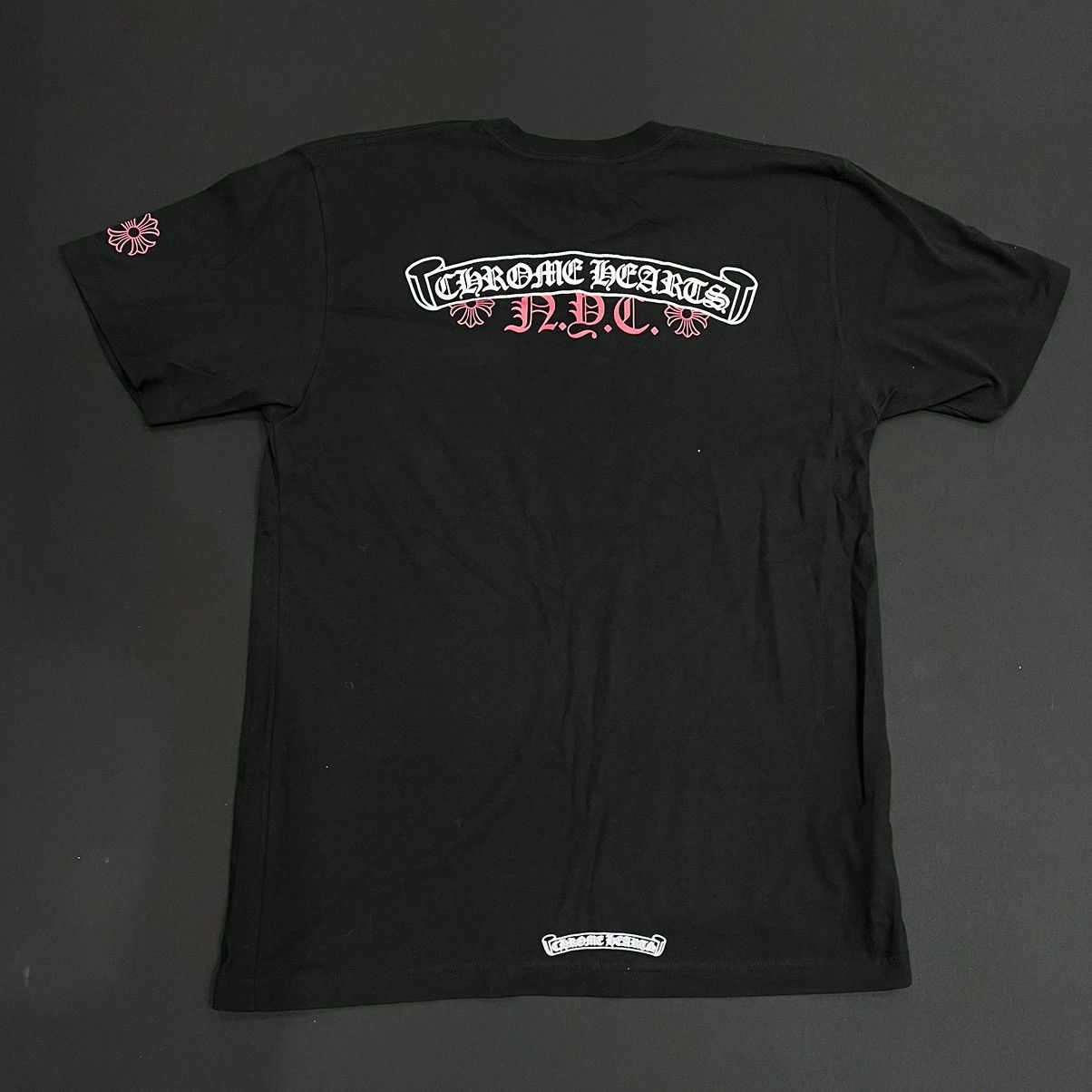 Chrome Hearts Chrome Hearts NYC Red Scroll Label Black T-Shirt
